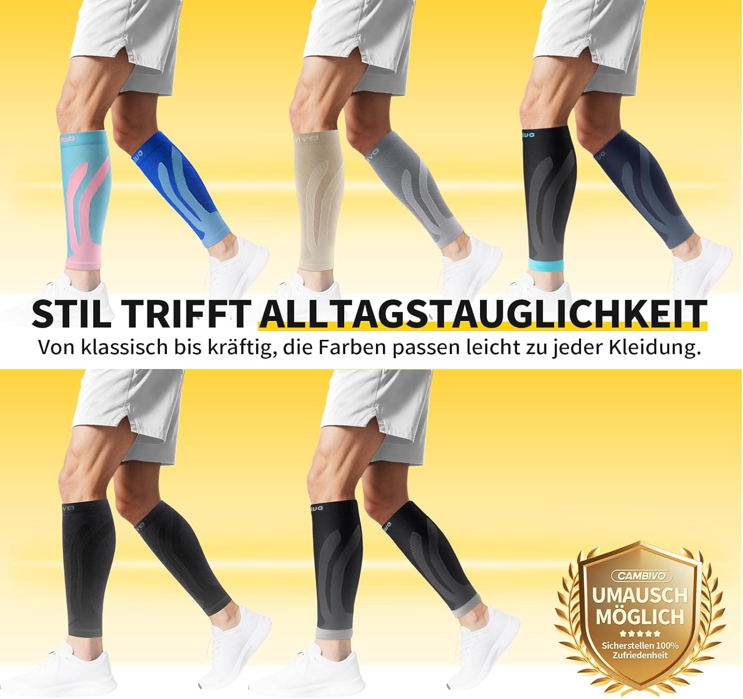 CAMBIVO 3 Paar Kompressionsstrümpfe für Damen und Herren – für Sport, Skifahren, Fliegen, Reisen und Schwangerschaft – Bild 9