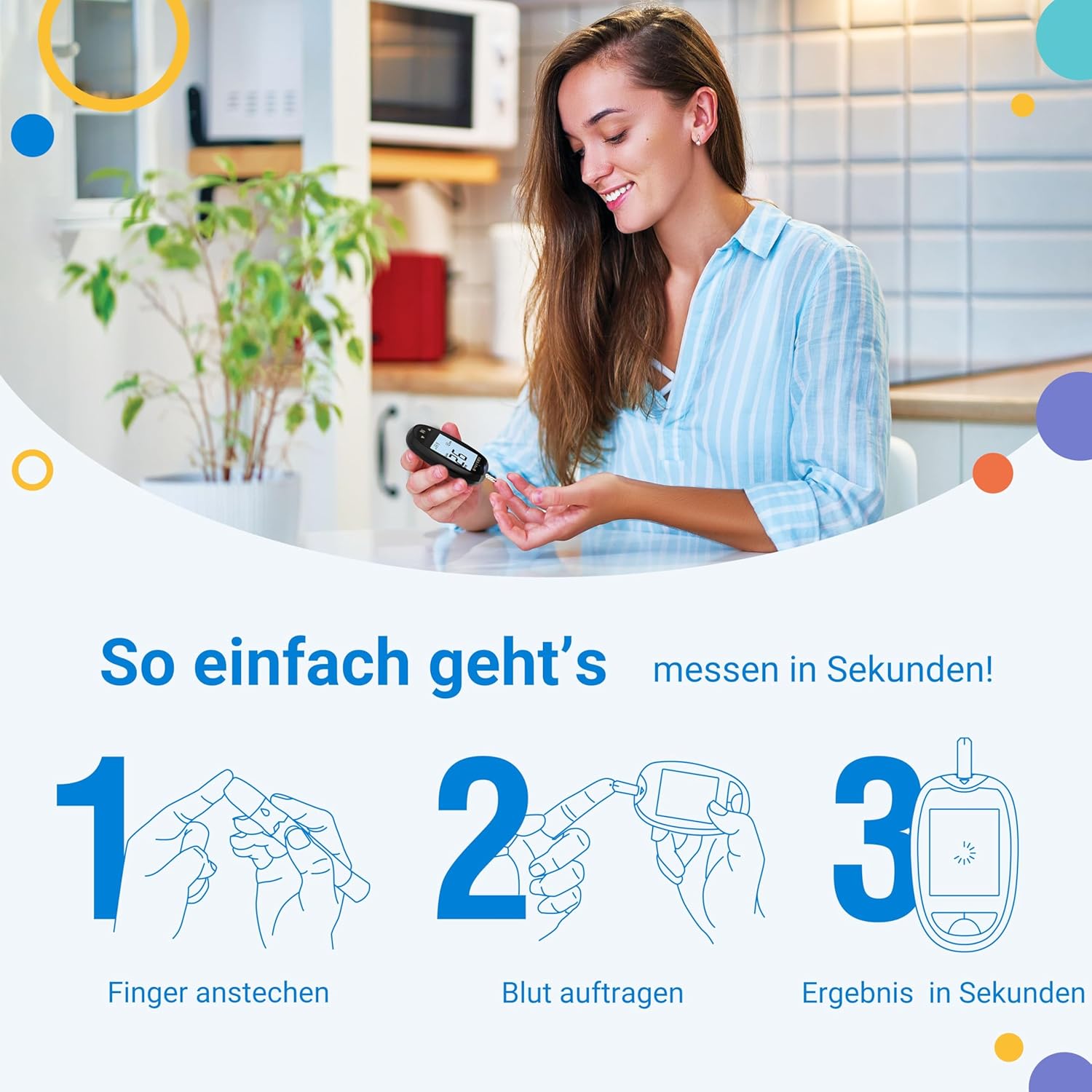 FORA 6 Connect | 4-in-1-Blutzucker-, Keton-, Cholesterin- und Harnsäuremessgerät | Für den Heimgebrauch | Bluetooth & App | Inklusive Teststreifen und Zubehör, Lavendelviolett – Bild 4