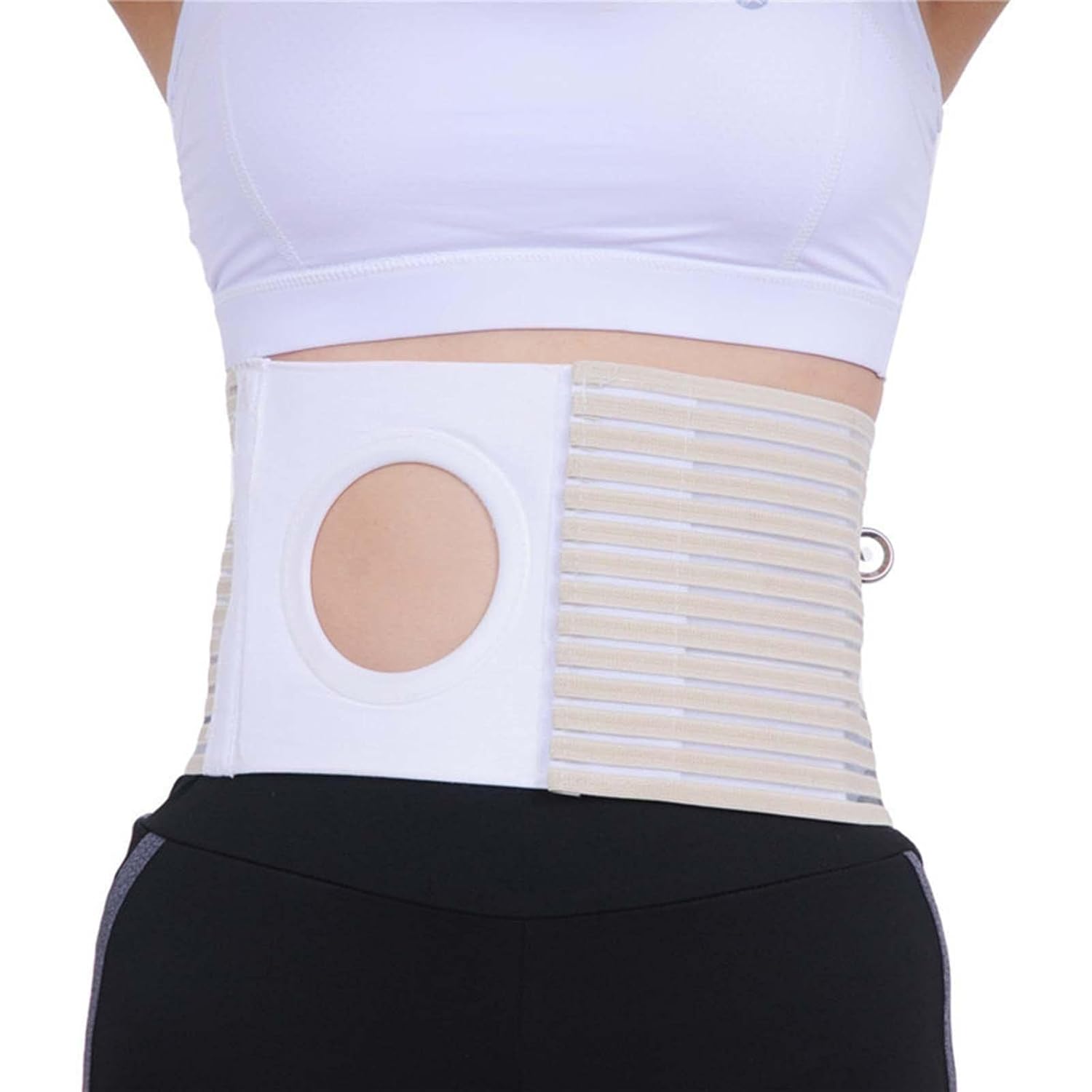 Ostomiegürtel Hernia Stützgürtel Bauch Kompressionsband Stoma Unterstützung Elastisches Material für Erwachsene Fitness Erholung nach Operationen, M 95 cm x 16 cm – Bild 4