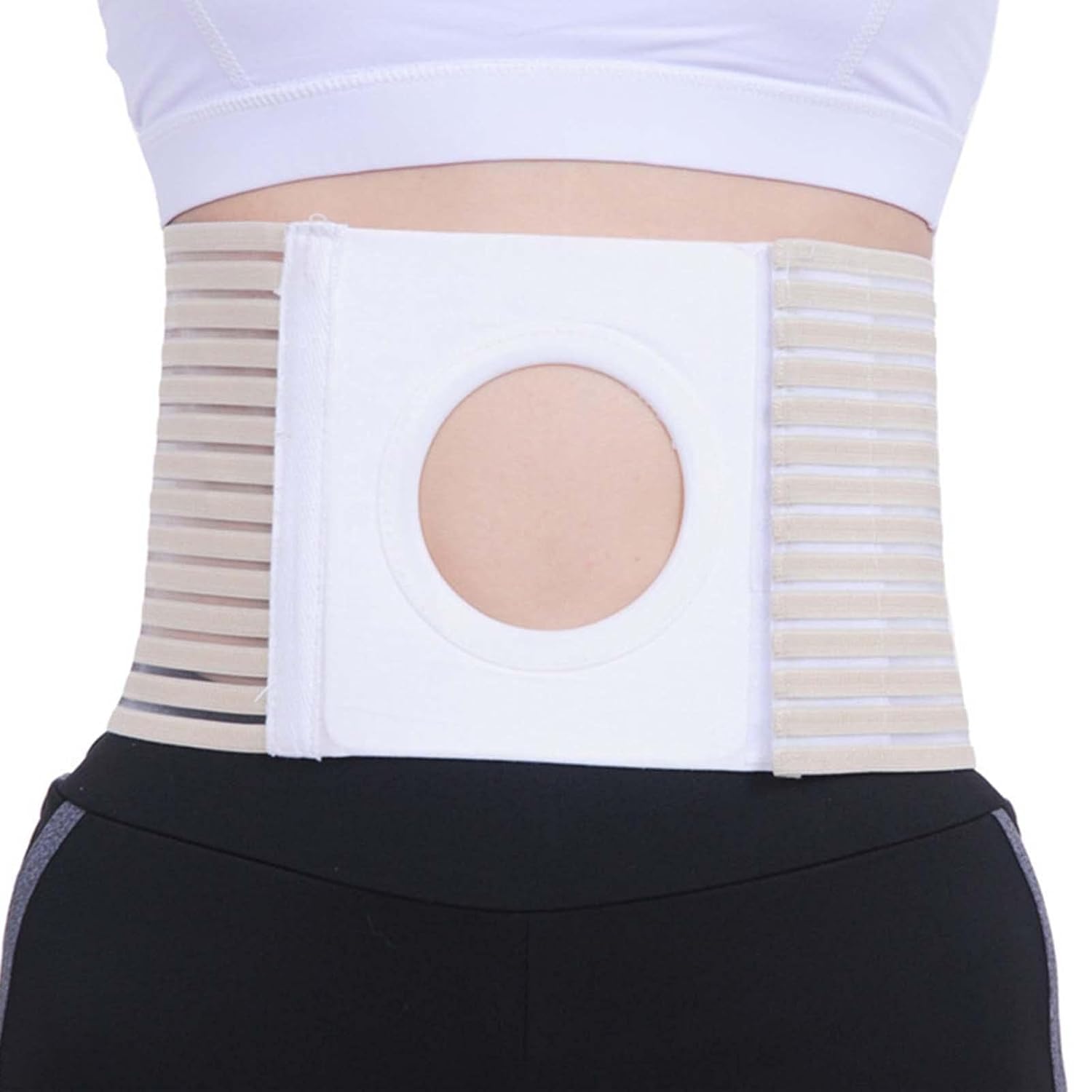 Ostomiegürtel Hernia Stützgürtel Bauch Kompressionsband Stoma Unterstützung Elastisches Material für Erwachsene Fitness Erholung nach Operationen, M 95 cm x 16 cm – Bild 5