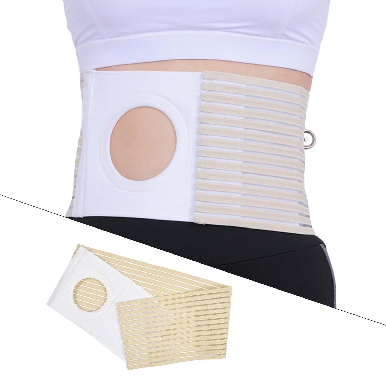 Ostomiegürtel Hernia Stützgürtel Bauch Kompressionsband Stoma Unterstützung Elastisches Material für Erwachsene Fitness Erholung nach Operationen, M 95 cm x 16 cm – Bild 6