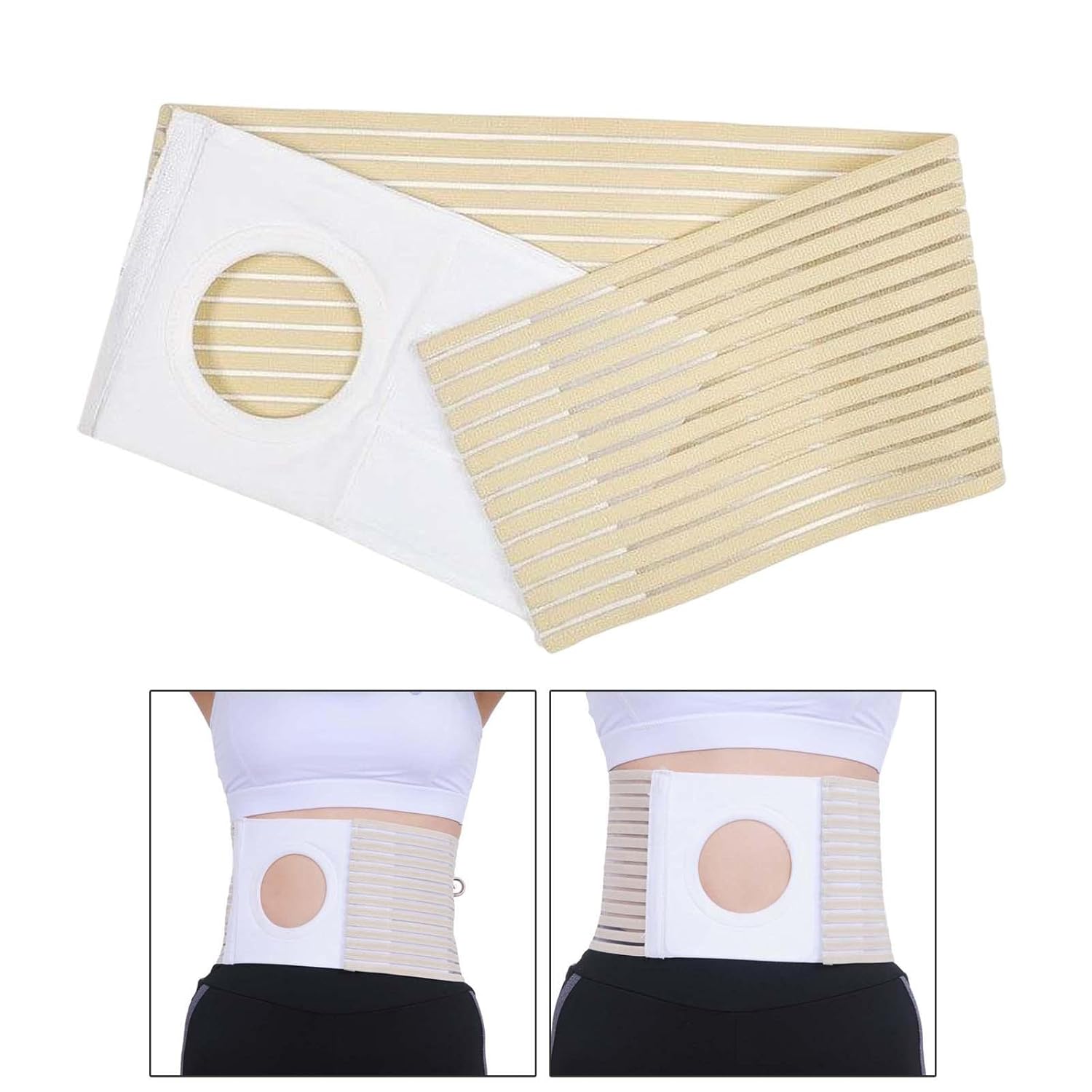 Ostomiegürtel Hernia Stützgürtel Bauch Kompressionsband Stoma Unterstützung Elastisches Material für Erwachsene Fitness Erholung nach Operationen, M 95 cm x 16 cm – Bild 7