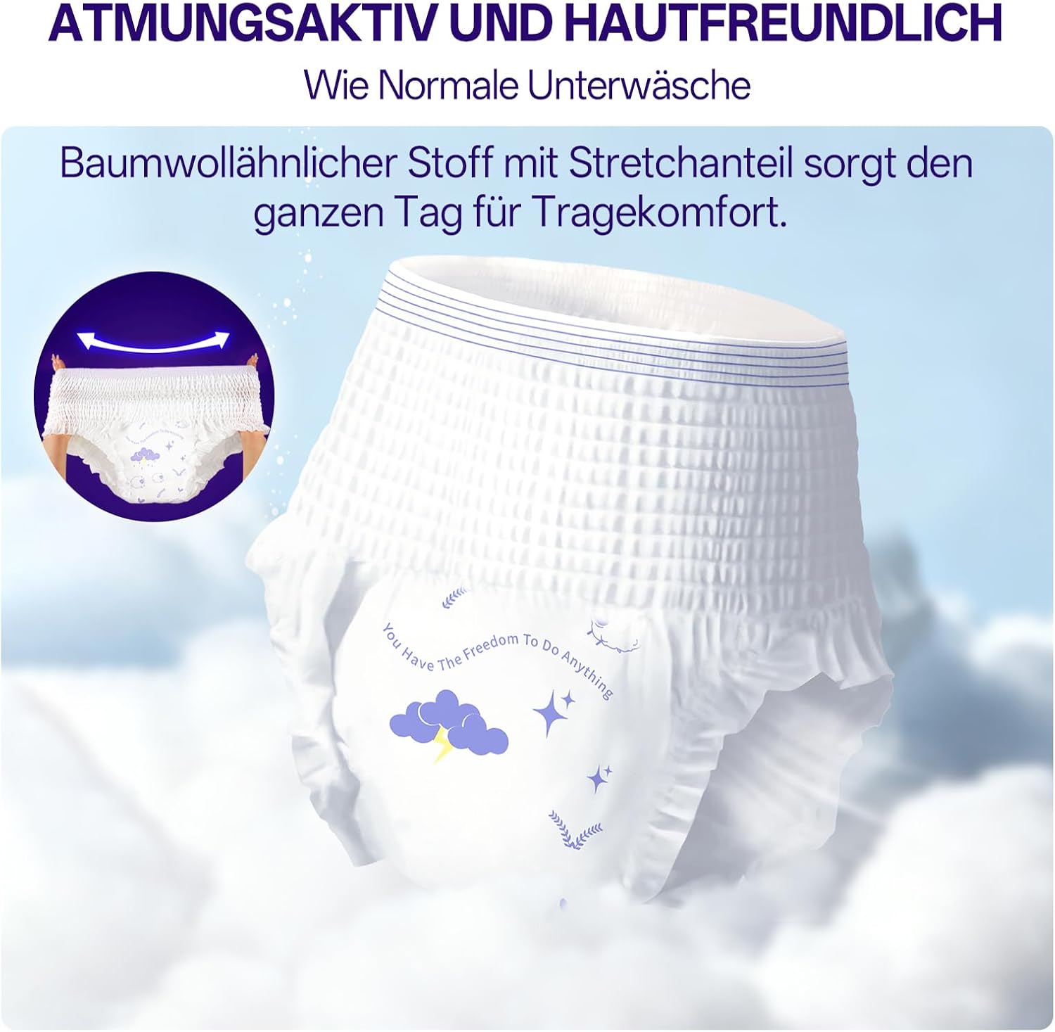 Einweg-Inkontinenzunterwäsche für Frauen, Windeln für Erwachsene mit maximaler Saugfähigkeit, weicher und atmungsaktiver Slip mit Auslaufschutz, Slip für die Zeit nach der Geburt für Tag und Nacht – Bild 5