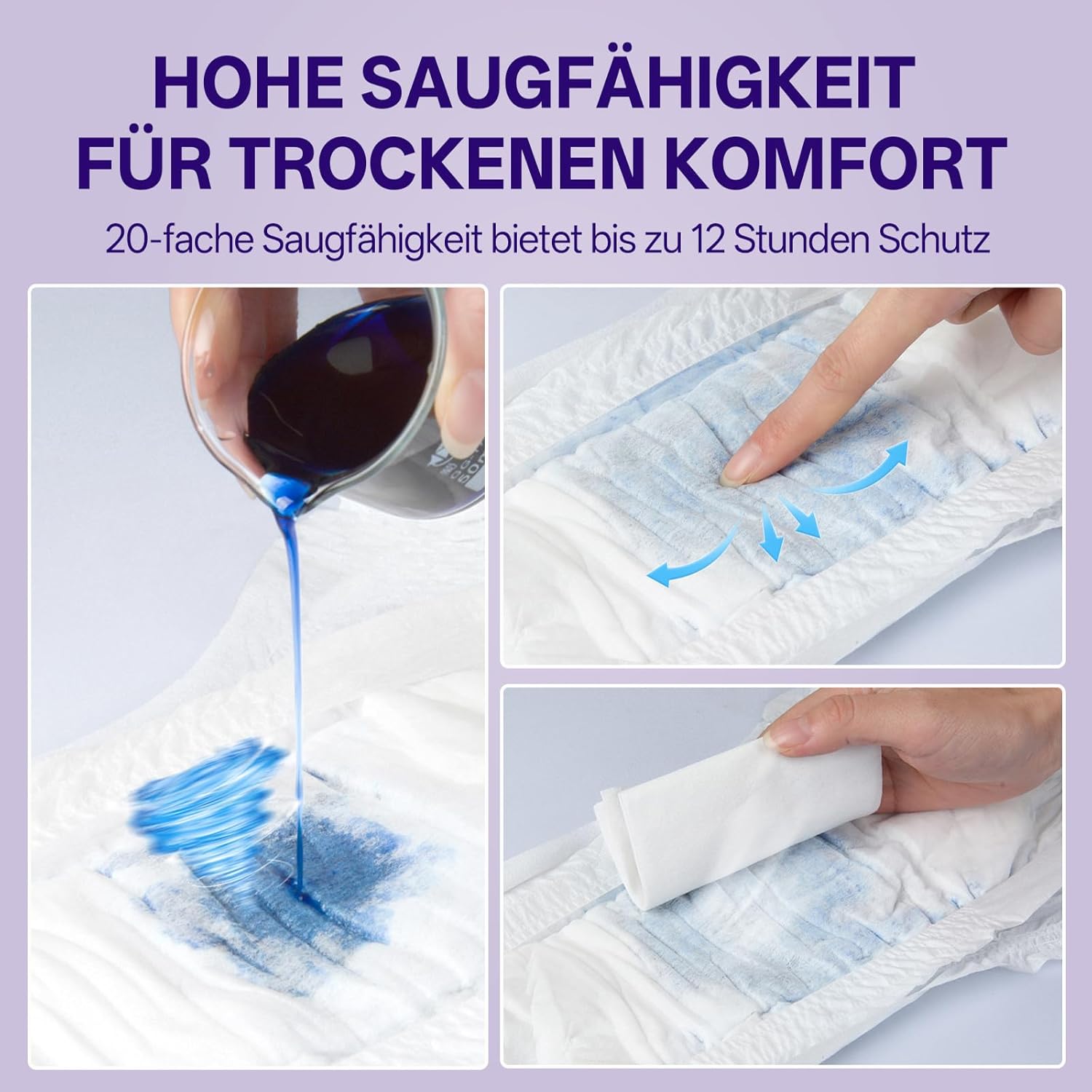 Einweg-Inkontinenzunterwäsche für Frauen, Windeln für Erwachsene mit maximaler Saugfähigkeit, weicher und atmungsaktiver Slip mit Auslaufschutz, Slip für die Zeit nach der Geburt für Tag und Nacht – Bild 7