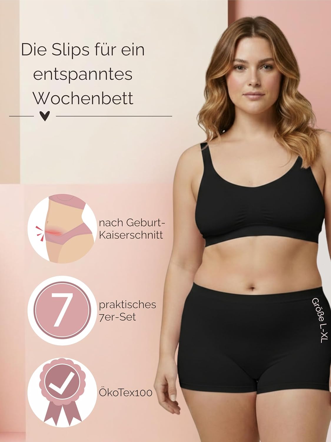 Herzmutter Postpartum-Unterwäsche – 7er-Set – OekoTex – Postpartum-Unterwäsche – Postpartum – Postpartaler Kaiserschnitt – Einweg-Unterhose Damen – Mama-Slip – 94 – Bild 3