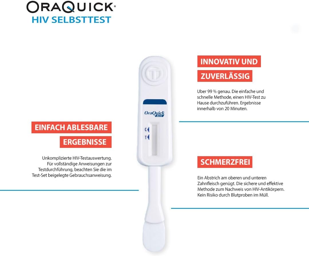 2 x OraQuick HIV-Selbsttest – schmerzfrei und sicher mit Speicheltest – HIV-Test für zu Hause – Doppelpack ideal für Paare – erkennt HIV-1- und HIV-2-Antikörper – Bild 3