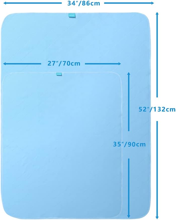 Wasserdichte waschbare Inkontinenzeinlage 86 x 132 cm, atmungsaktive, saugfähige Fleece-Weichheits-Inkontinenzeinlage für Kinder oder Erwachsene, blau – Bild 4