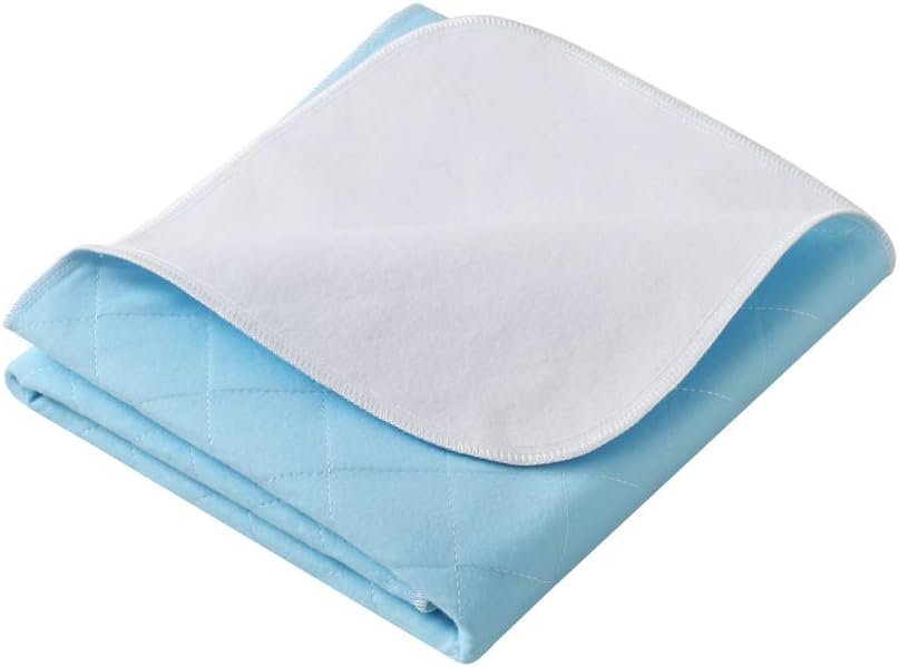 Wasserdichte waschbare Inkontinenzeinlage 86 x 132 cm, atmungsaktive, saugfähige Fleece-Weichheits-Inkontinenzeinlage für Kinder oder Erwachsene, blau