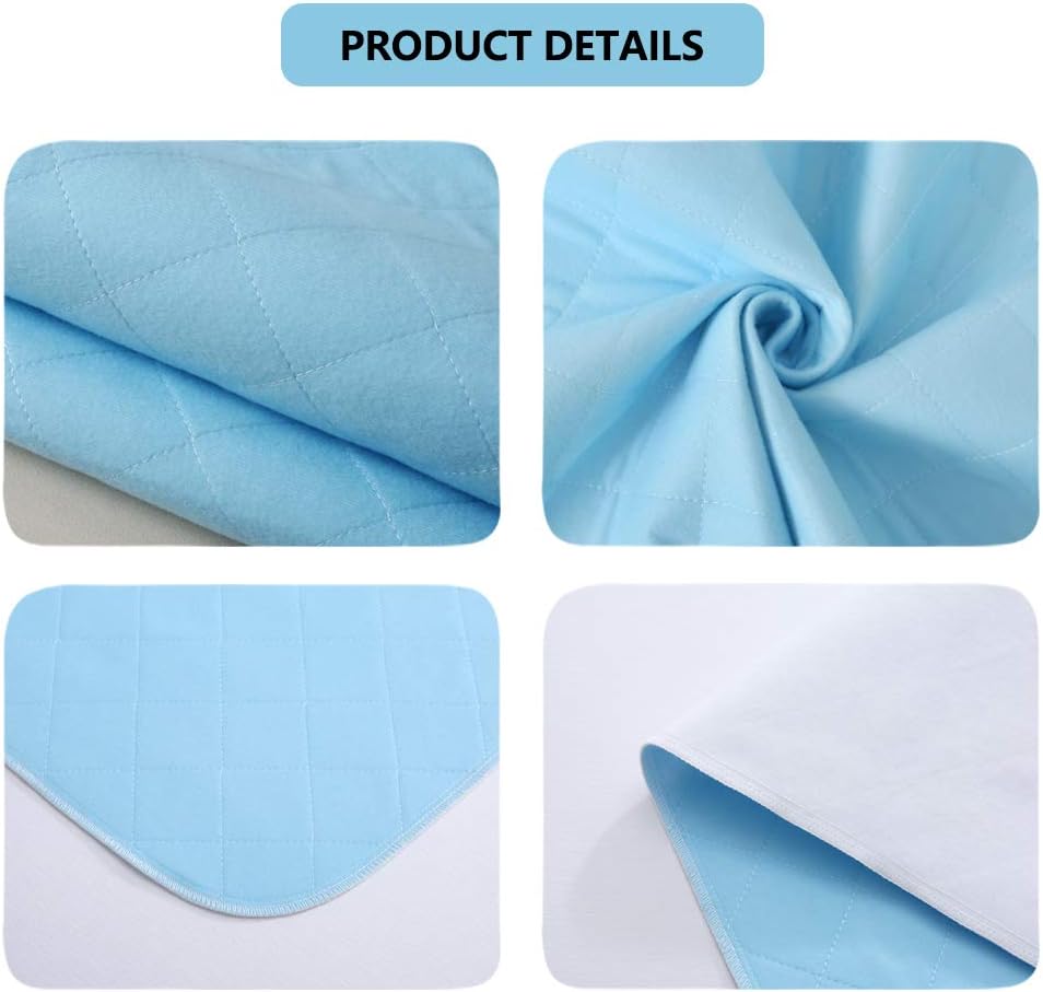 Wasserdichte waschbare Inkontinenzeinlage 86 x 132 cm, atmungsaktive, saugfähige Fleece-Weichheits-Inkontinenzeinlage für Kinder oder Erwachsene, blau – Bild 5
