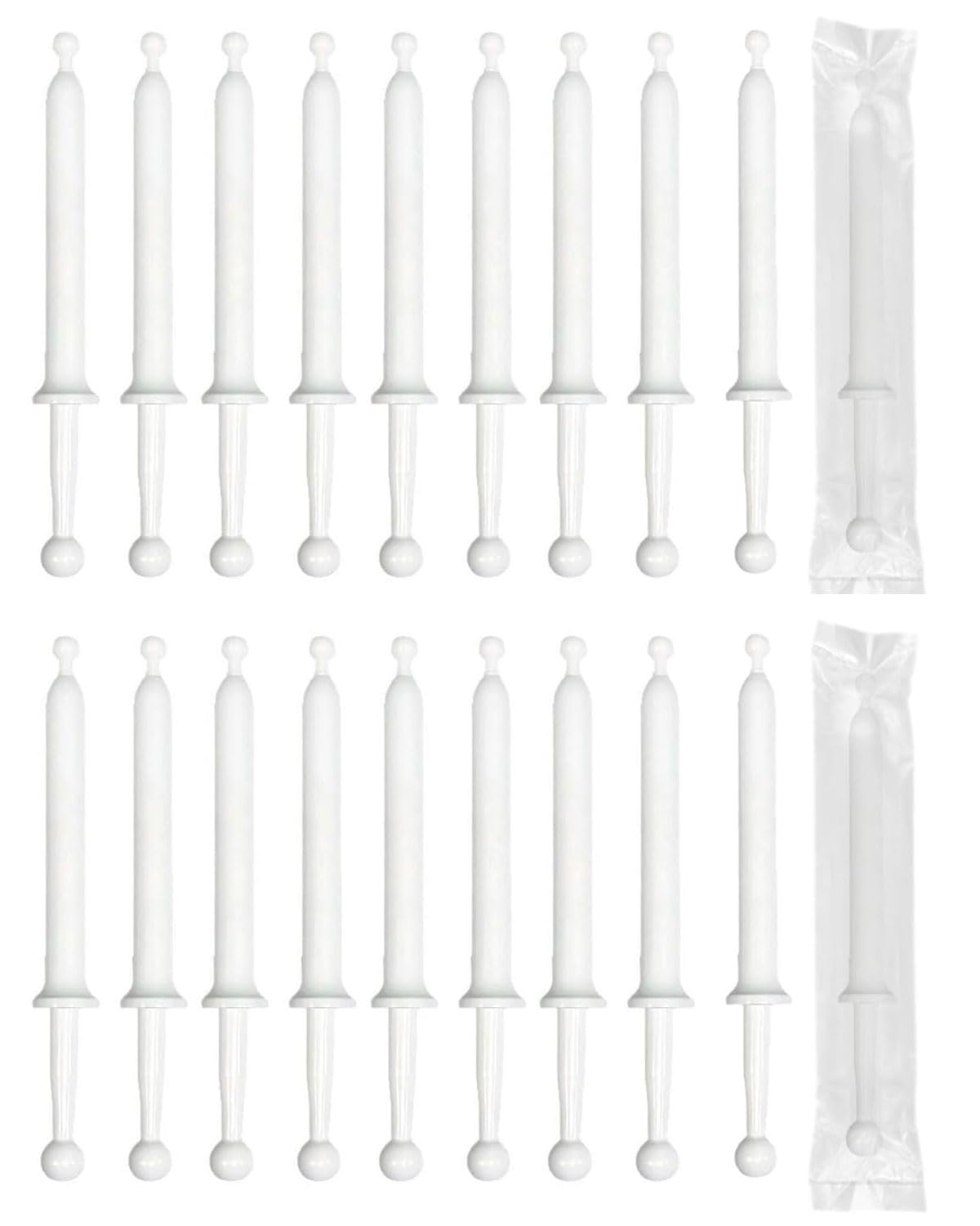 20 Stück, hygienisch, Intimduschen, Einlauf, Vaginal, ovale Applikatorröhre für die meisten Zäpfchen, Salbenapplikator Vaginal, Vaginalzäpfchen, einzeln verpackt