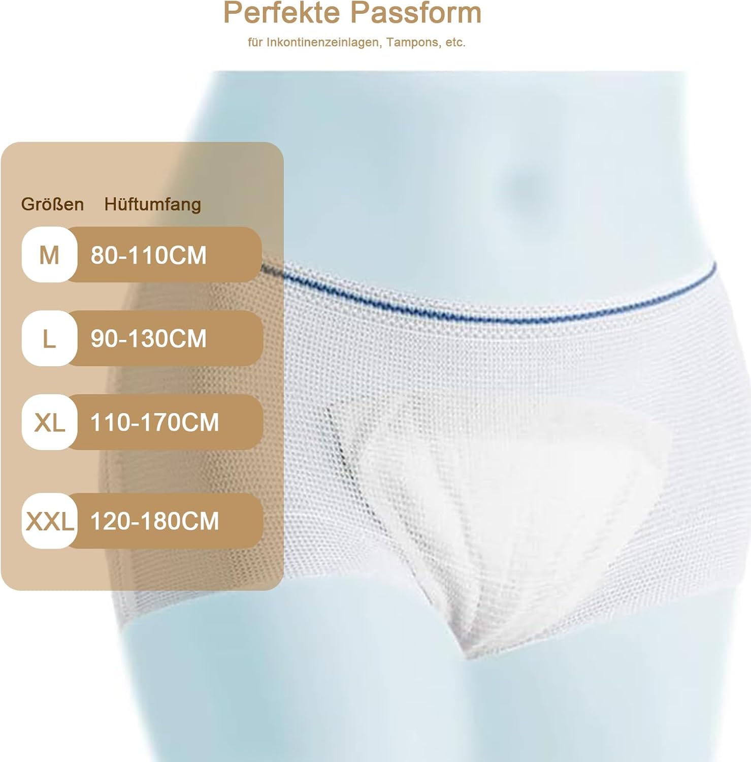 50 x Postpartum-Unterwäsche, Umstandsslips zur Fixierung von Damenbinden für Schwangere, waschbare, atmungsaktive, weiche und hautfreundliche Netzhöschen, Postpartum für Frauen nach der Geburt (L) – Bild 4