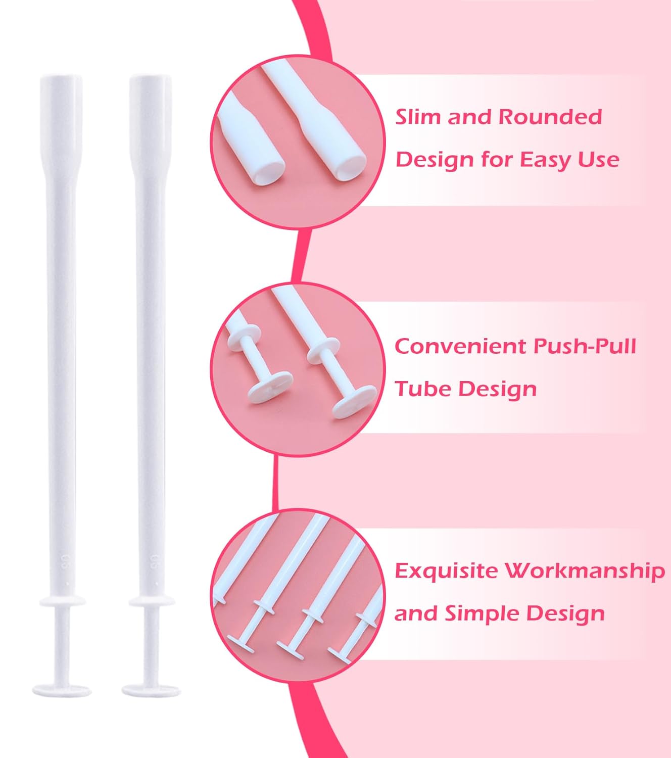 TAKONE Applikator für Zäpfchen – 30 Stück Vaginal-Applikatorröhrchen, hygienisch wiederverwendbar, praktische Anwendungshilfe für Vaginalzäpfchen – Bild 3