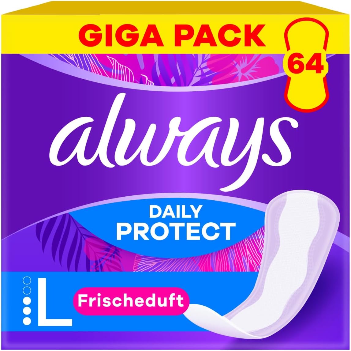 30% Sparen beim Kauf von 3X - Always Daily Protect Slipeinlagen Damen, Long (64 Binden) Gigapack, mit frischem Duft, atmungsaktiv, flexibel