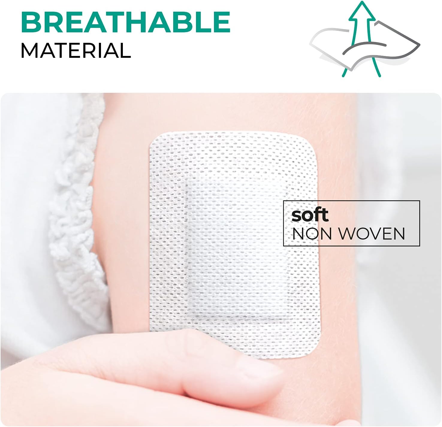 Medrull steriler Wundverband, 6 x 7 cm, sterile Wundpflaster, ultraporig, starke Haftung, schützt Schnitte und Kratzer, einzeln verpackt, 50 Stück – Bild 7