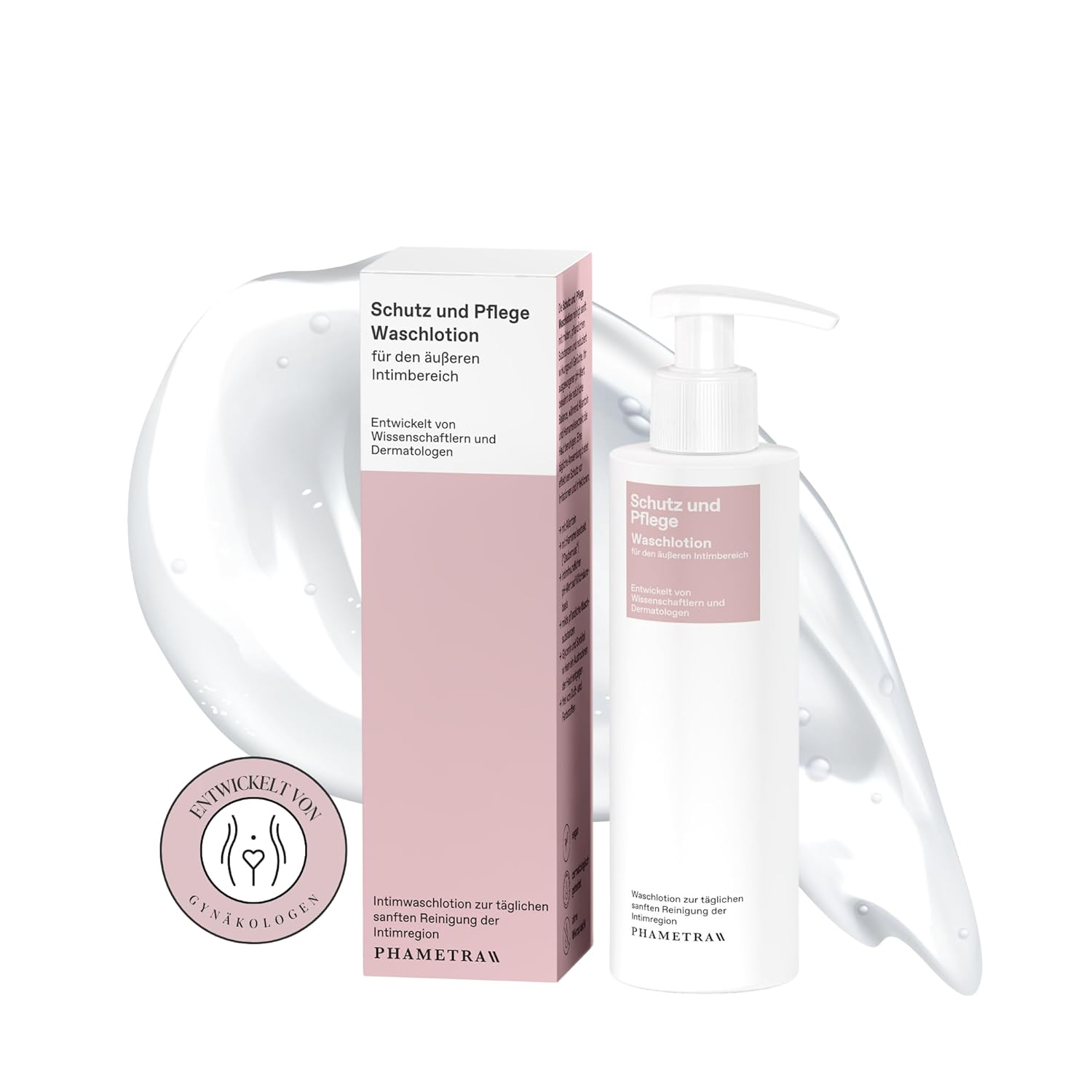 Phametra Schutz- und Pflege-Waschlotion für den äußeren Intimbereich, 200 ml Pumpflasche, medizinische Intimpflege, dermatologisch getestet, tägliche Reinigung, vegan – Bild 8