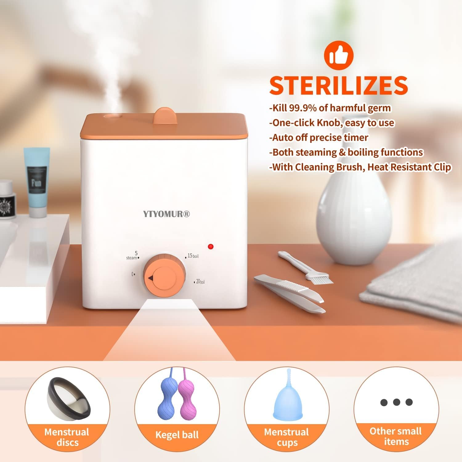 Menstruationsscheibe mit Sterilisator – Menstruationstassen-Sterilisator, Dampfgarer, wiederverwendbare Menstruationsscheibe, Menstruationstassen-Set (Sterilisator + Scheibe) – Bild 3
