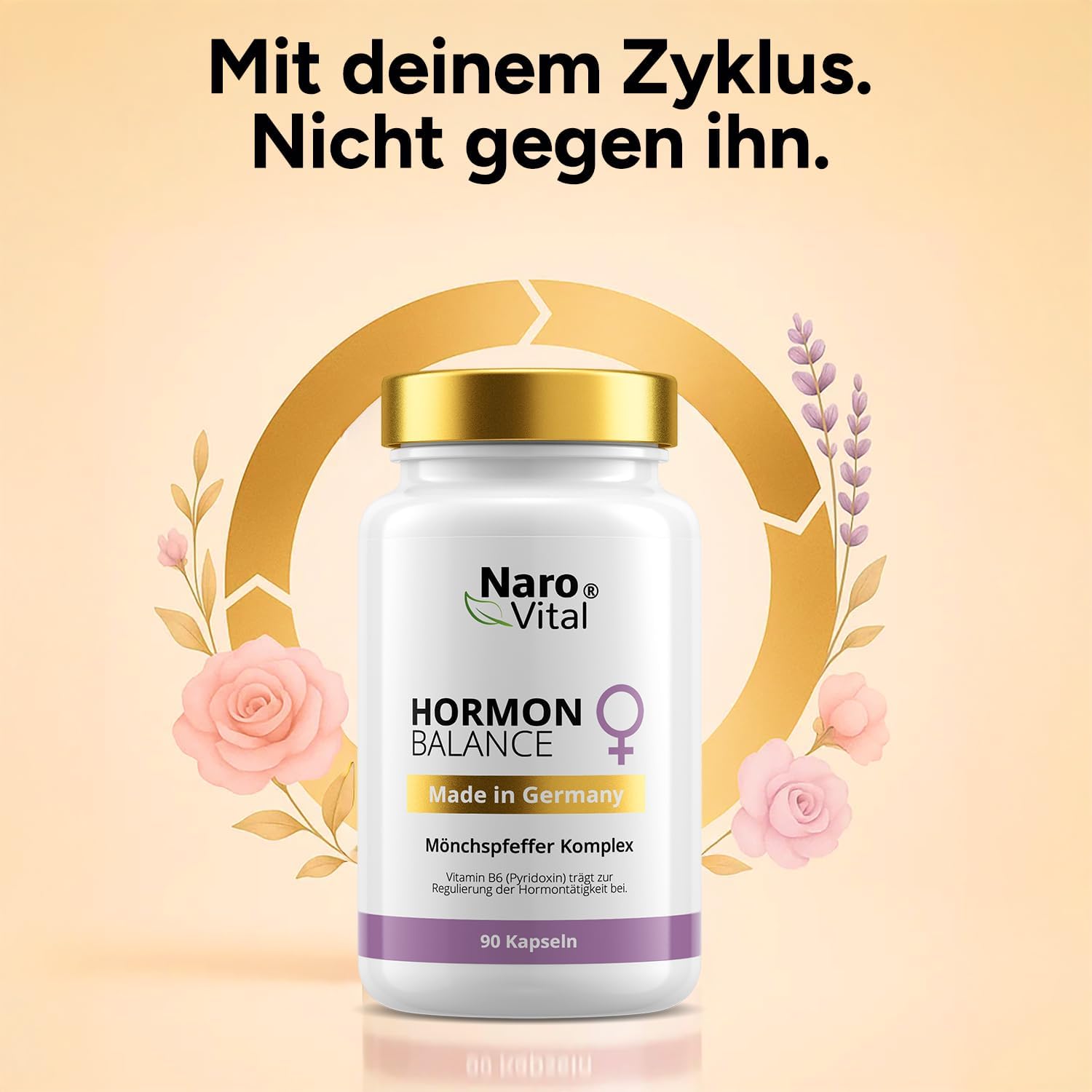 Hormone Balance Frauenkomplex mit Mönchspfeffer hochdosiert, Myo-Inositol & Yamswurzel für Zyklus, PMS, PCO, Wechseljahre Wechseljahre, 90 vegane Kapseln mit Agnus Castus – Bild 4