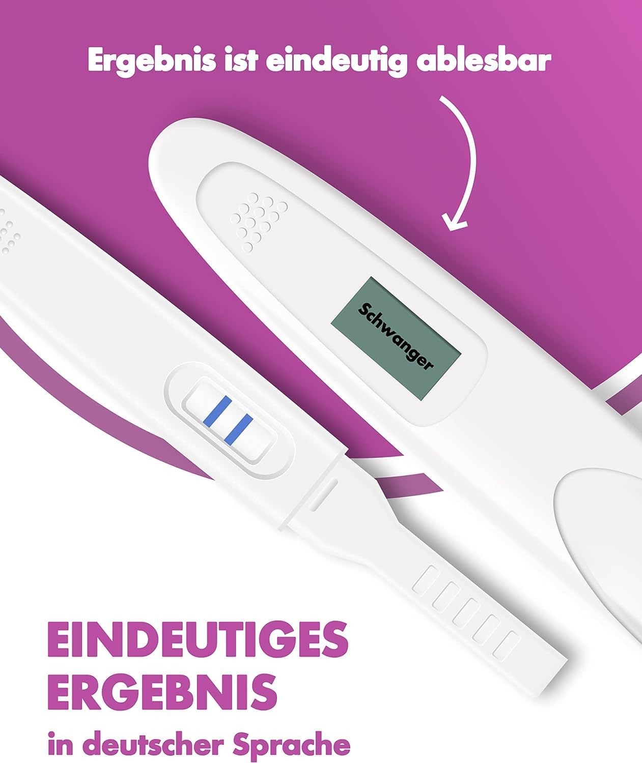 One+Step Schwangerschaftstest Frühtest Digital I Schwangerschaftstest I 1 x Frühschwangerschaftstest I Frühschwangerschaftstest mit Anzeige schwanger oder nicht schwanger I 25 mIU/ml – Bild 4