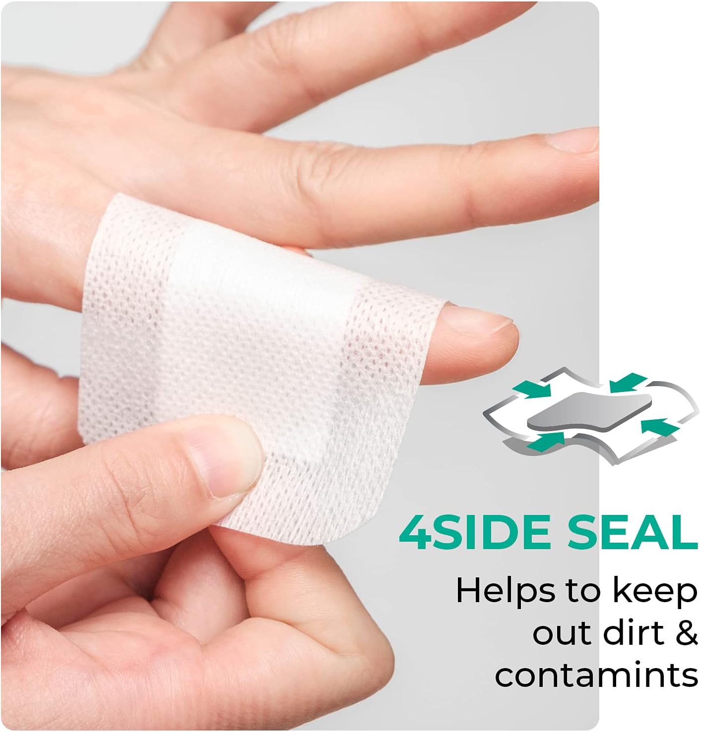 Medrull steriler Wundverband, 6 x 7 cm, sterile Wundpflaster, ultraporig, starke Haftung, schützt Schnitte und Kratzer, einzeln verpackt, 50 Stück – Bild 4