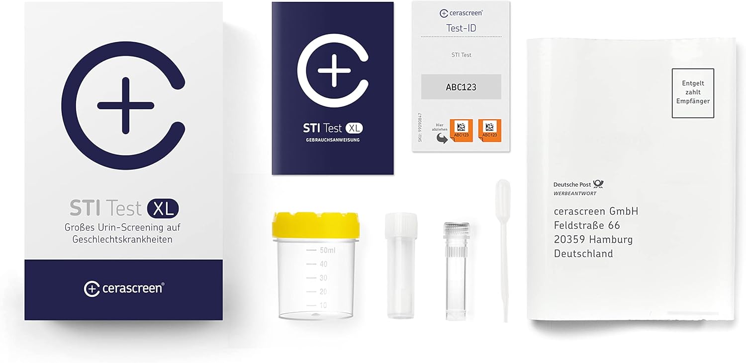 CERASCREEN STI STI STD Diseases Test XL – Urintest für die häufigsten sexuell übertragbaren Infektionen wie Chlamydien, Tripper und Herpes | Heimtest-Kit | Professionelles Labor – Bild 2