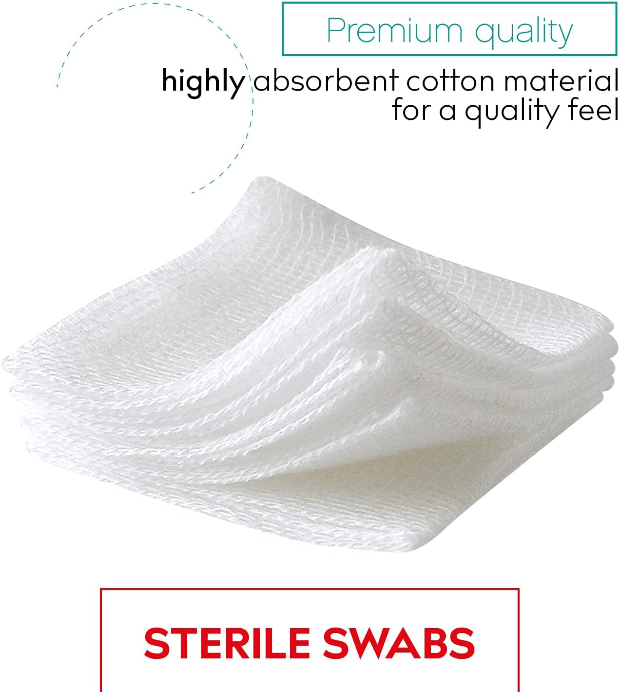 Medrull Mulltupfer, sterile Verbände, 5 cm x 5 cm, nicht klebende Wundauflagen – extra saugfähig – 8-lagig verpackt, 5 Stück – 20 Papiertüten (100 Stück) – Bild 4