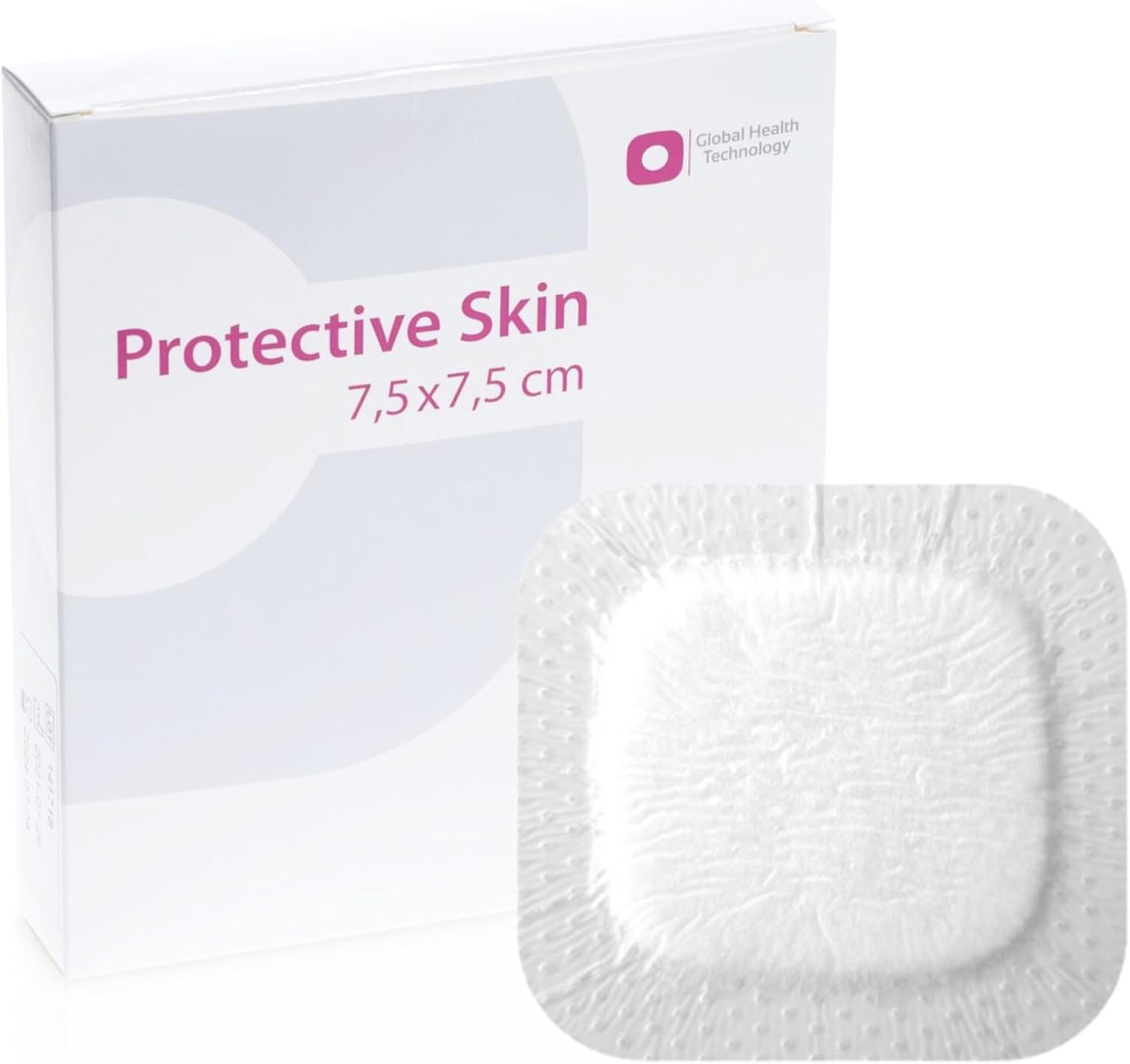 Protective Skin 7,5 x 7,5 cm – Multifunktionaler, hochsaugfähiger Wundverband aus Silikon, selbstklebende Polsterung, hautschonend, fördert die schnelle Heilung, 10 Stück