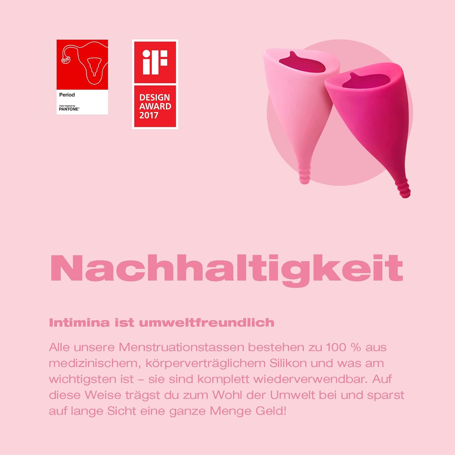 INTIMINA Lily Cup, superweiche Menstruationstasse (Größe B) – Bild 6