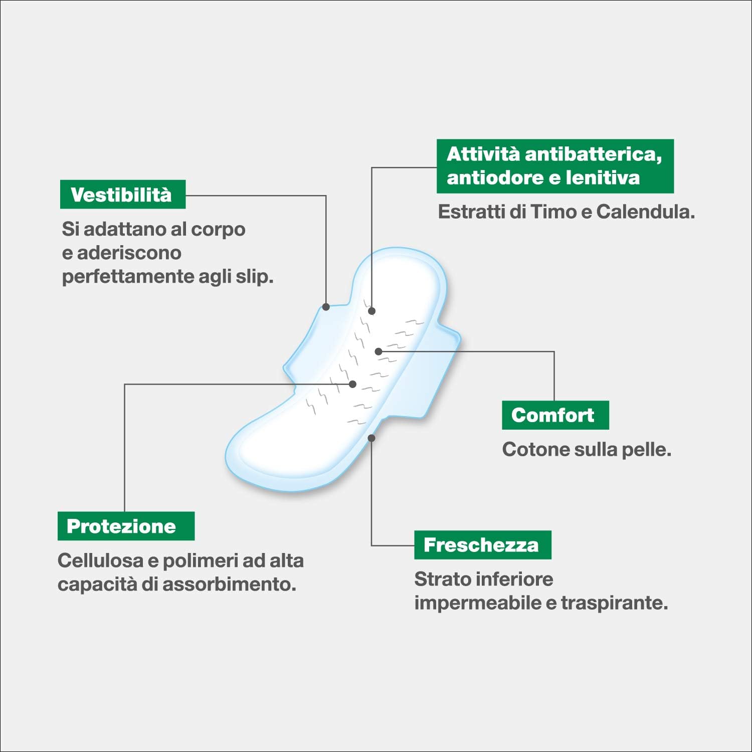 Saugella Saugella 48er-Pack Baumwolltuch-Nachtbinden, geruchshemmend, mit hypoallergenen Baumwollflügeln – Bild 3