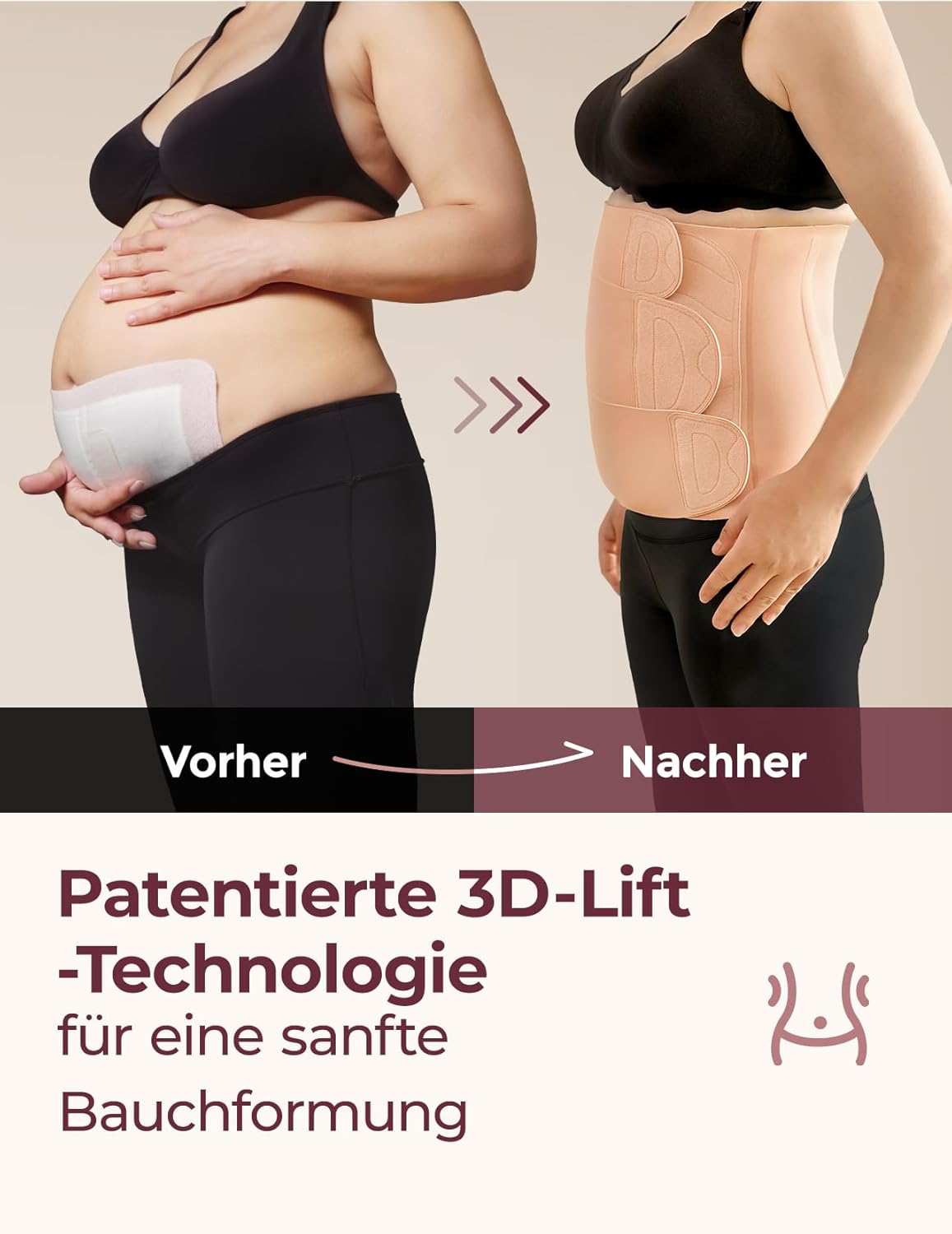 Momcozy Ergowrap Bauchgurt nach der Geburt, 3D-Kompression und Rückenstütze für die Genesung nach einem Kaiserschnitt, nahtloses Bauchband für Alltag und Sport, unsichtbare Postpartum-Shapewear (Standard, XL) – Bild 5