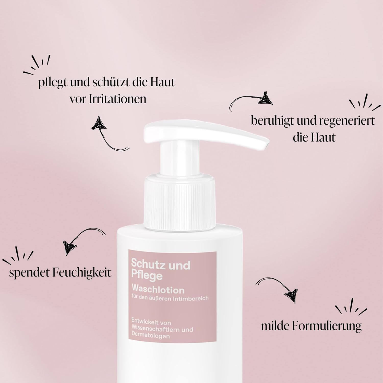 Phametra Schutz- und Pflege-Waschlotion für den äußeren Intimbereich, 200 ml Pumpflasche, medizinische Intimpflege, dermatologisch getestet, tägliche Reinigung, vegan – Bild 4