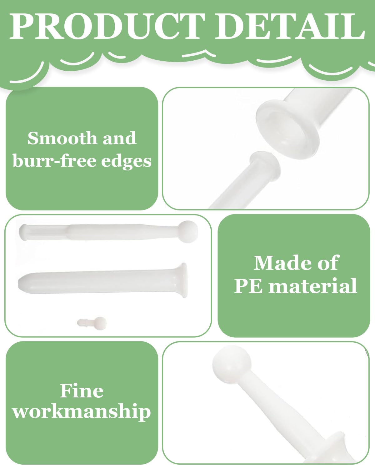 20 Stück, hygienisch, Intimduschen, Einlauf, Vaginal, ovale Applikatorröhre für die meisten Zäpfchen, Salbenapplikator Vaginal, Vaginalzäpfchen, einzeln verpackt – Bild 3