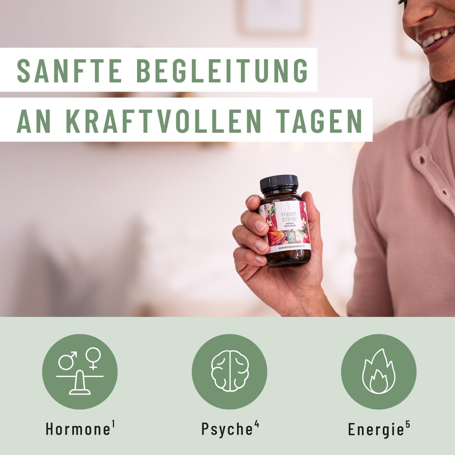 NATURTREU® Frauenstärke Myo-Inosit & Mönchspfeffer, hochdosiert – 90 Vitaminkapseln für Frauen mit L-Carnitin, Folsäure, B12 & Eisen – Vitex Agnus-Castus – Bild 2