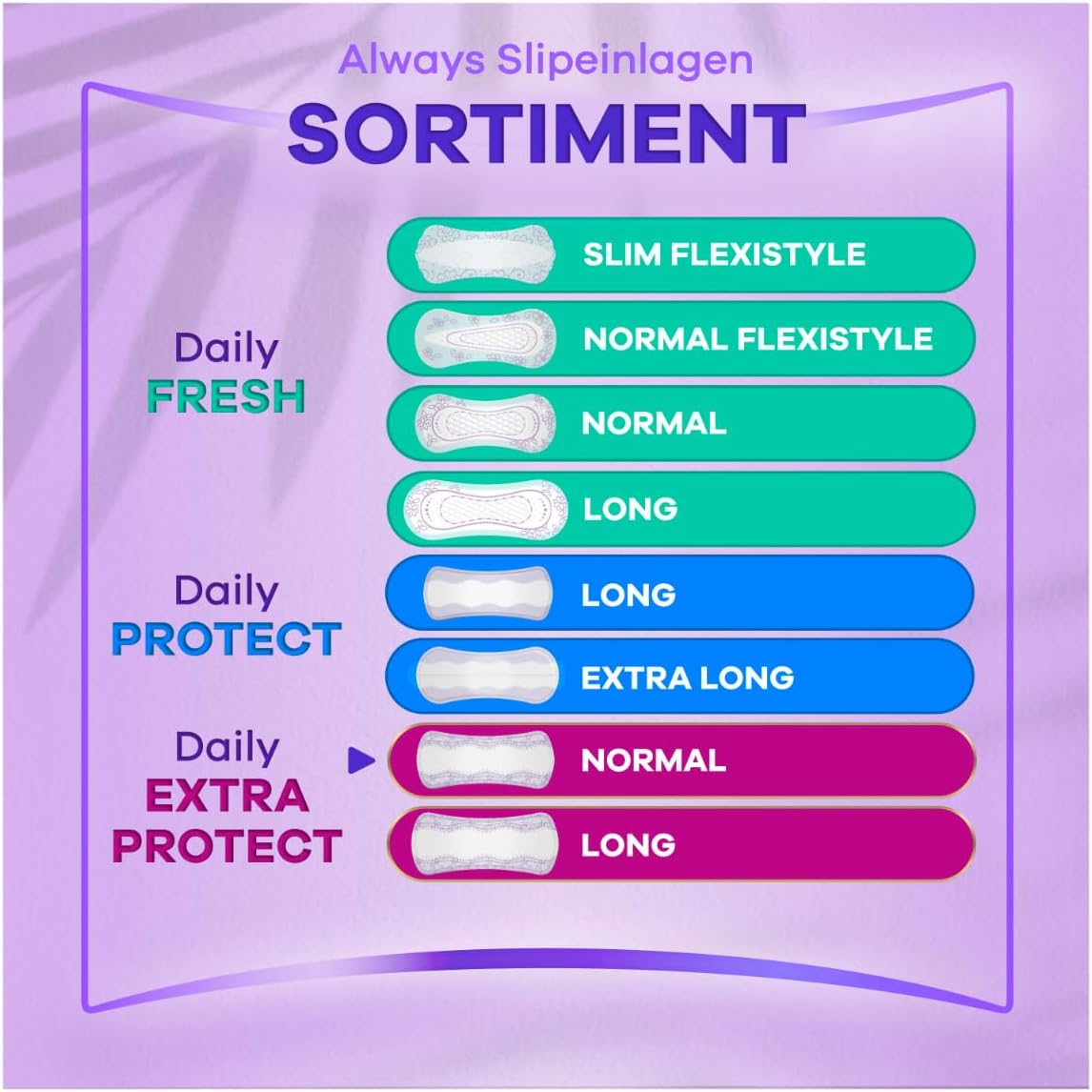 30% Sparen beim Kauf von 3X - Always Daily Extra Protect Slipeinlagen Damen, Normal (64 Bindungen), Giga Pack, schliesst Gerüche und Flüssigkeit sofort ein, für maximalen Schutz am Tag – Bild 6