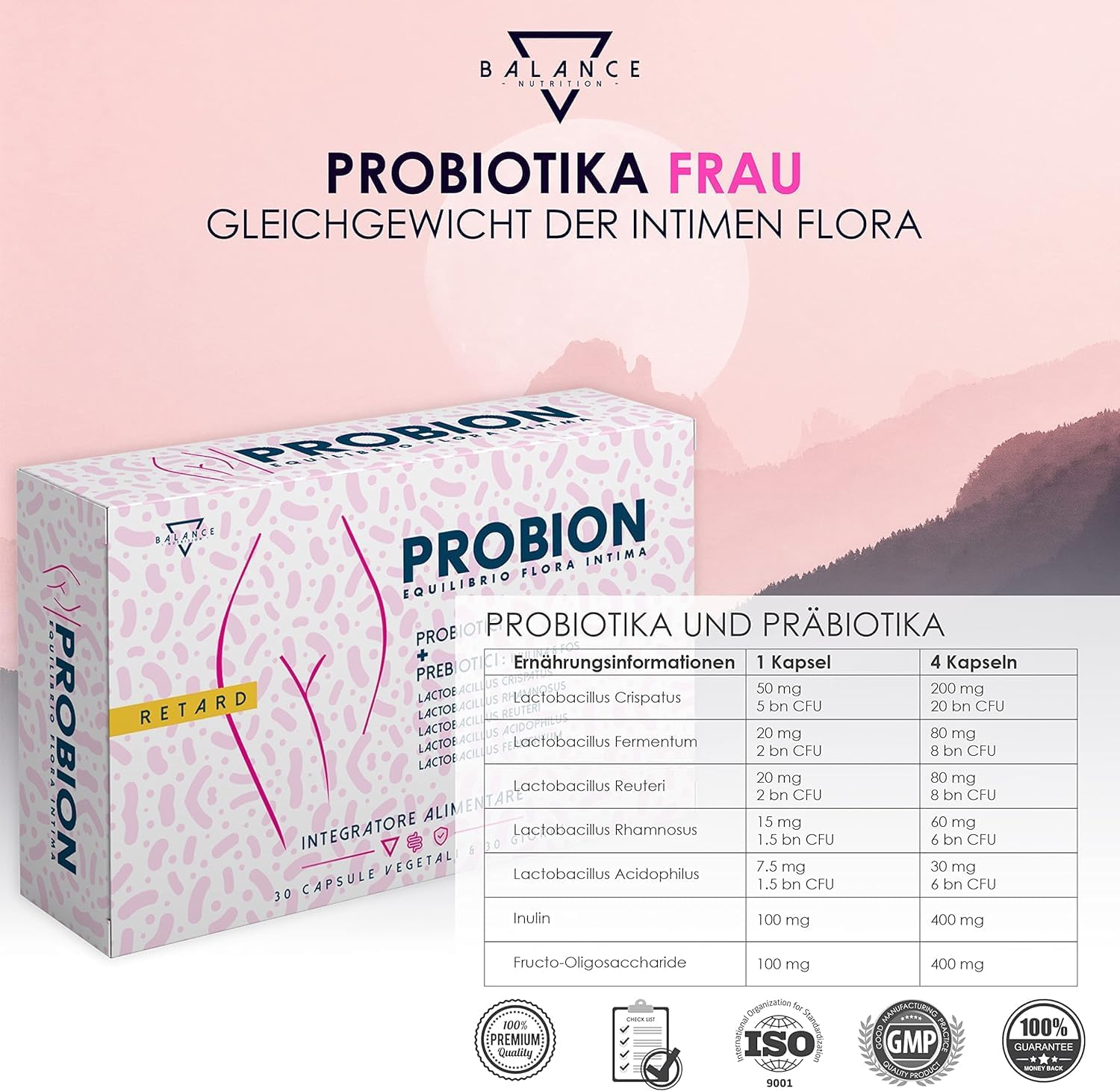 Probion® - Kulturkomplex für die Intimflora der Frau | Vaginale Probiotika | Probiotika für Frauen | Nahrungsergänzungsmittel Präbiotika | Wohlergehen der bakteriellen Vaginalflora | 30 Kapseln – Bild 2