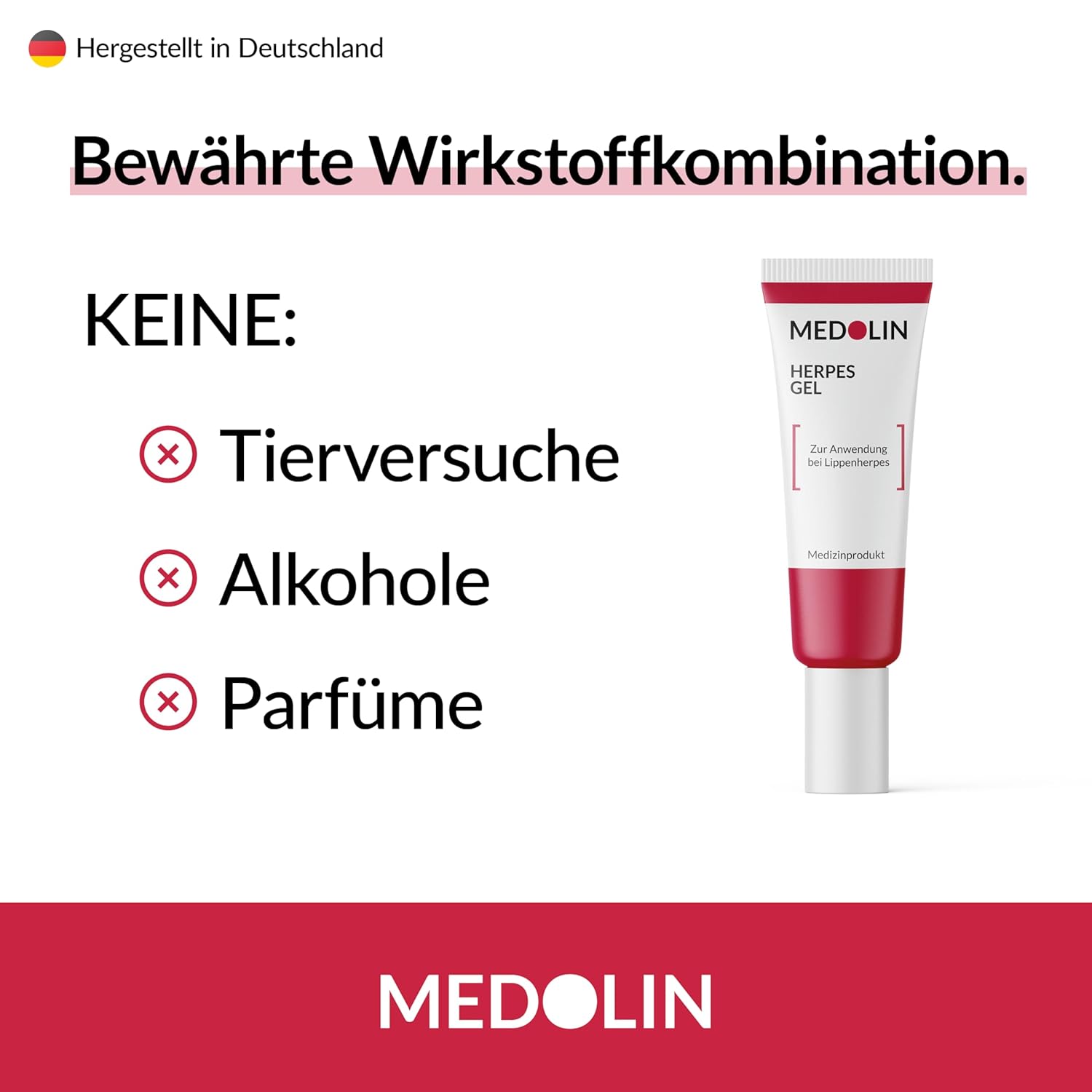 Medolin Herpes-Gel – Herpes-Creme gegen Fieberbläschen – wissenschaftlich bestätigte Wirkung – dermatologisch getestete Herpes-Salbe für gesunde Lippen – Lippenherpes-Creme, 8 ml – Bild 6