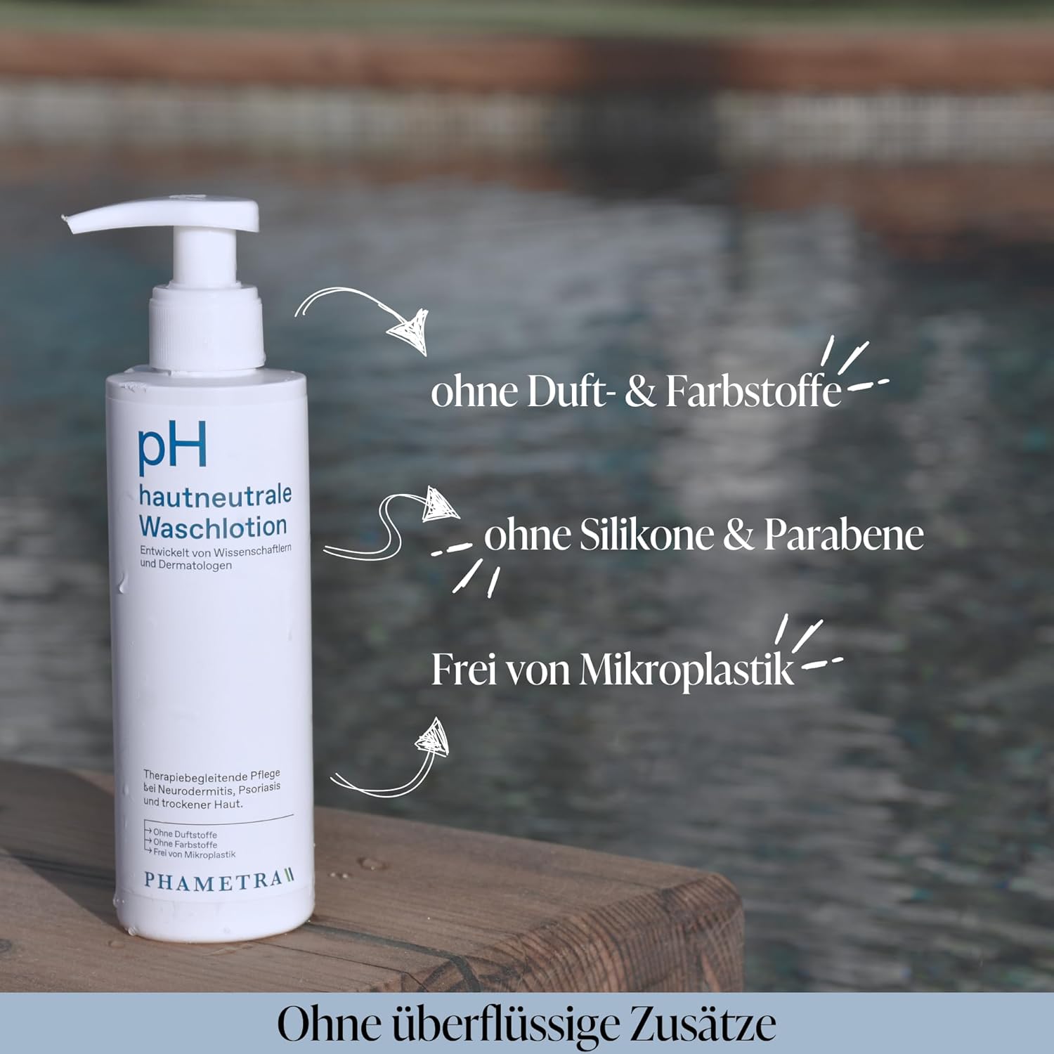 PHAMETRA pH-neutrale Waschlotion | Medizinische Hautpflege | Milde Reinigung für empfindliche Haut | Keine Duft- und Farbstoffe | pH-Wert 5,5 | Frei von Mikroplastik | 3 x 200 ml – Bild 4