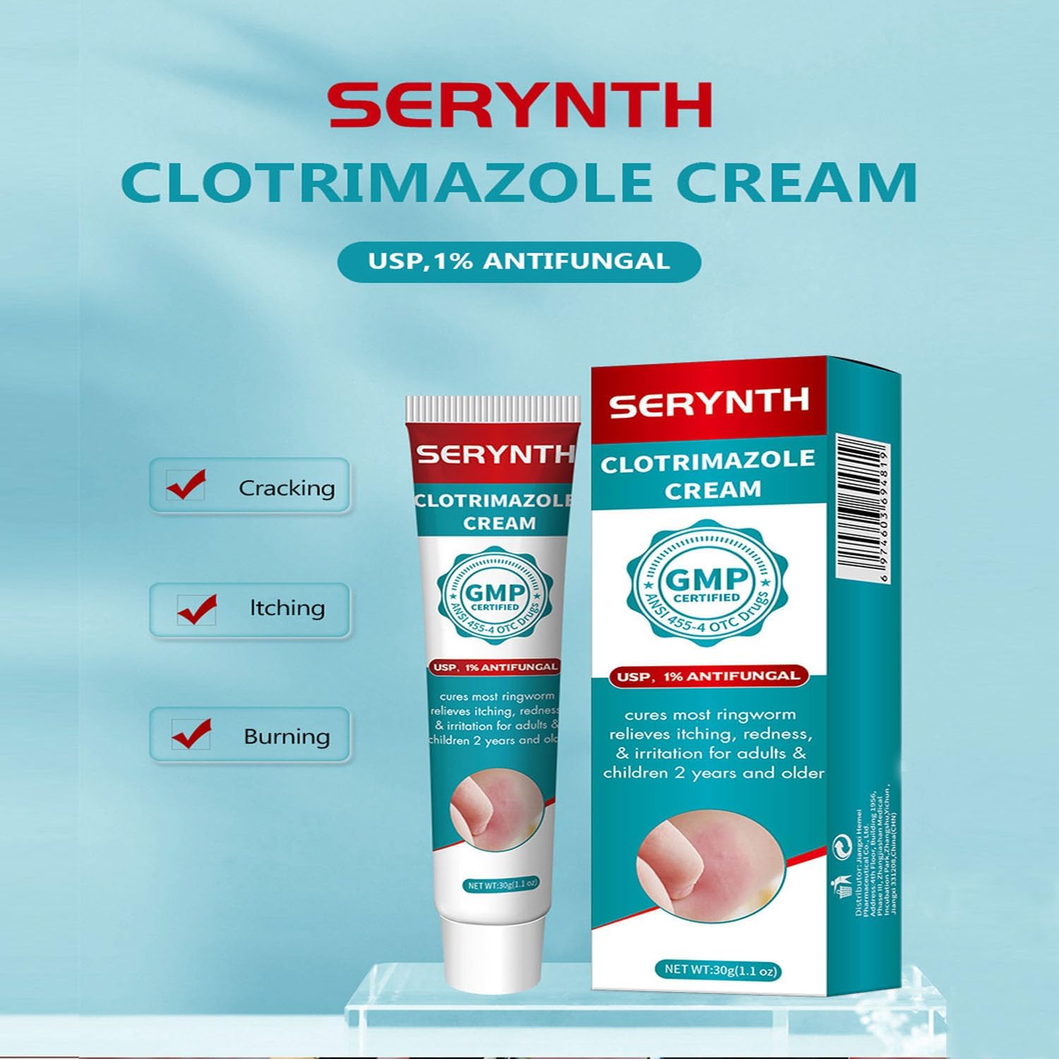 Antimykotische Creme, 30 g, Jock Juckreiz, Ekzem, wirksame Behandlung von Fußpilz, lindert Juckreiz, Creme zur Linderung von Juckreiz auf der Haut von Erwachsenen – Bild 2