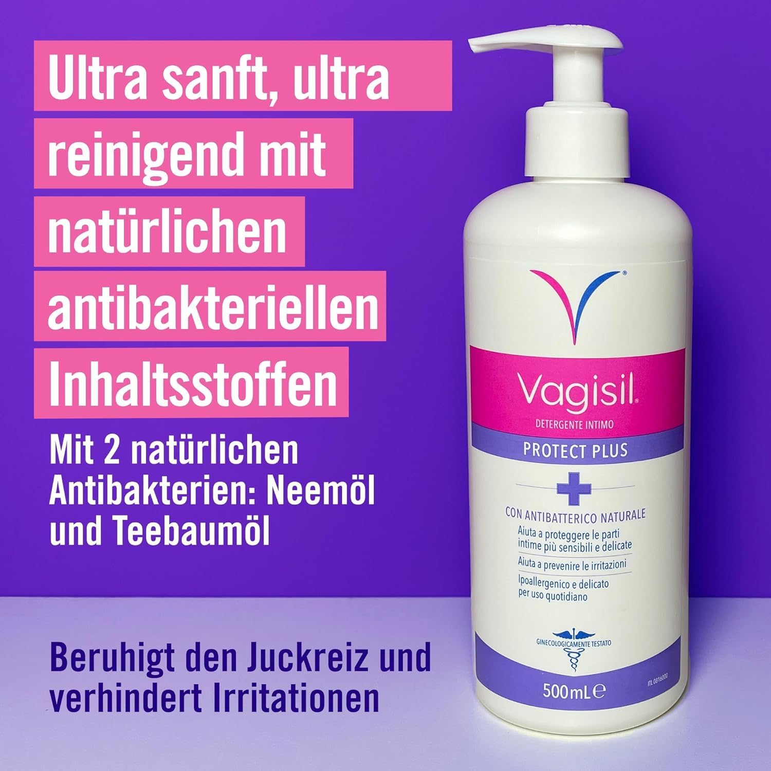 Vionell Intimwaschlotion Women Antibakterieller Protect Plus, Intimreiniger mit Neemöl & Teebaumöl, für tägliche Intimhygiene, sanfte Reinigung & Schutz vor Gerüchen – Bild 2