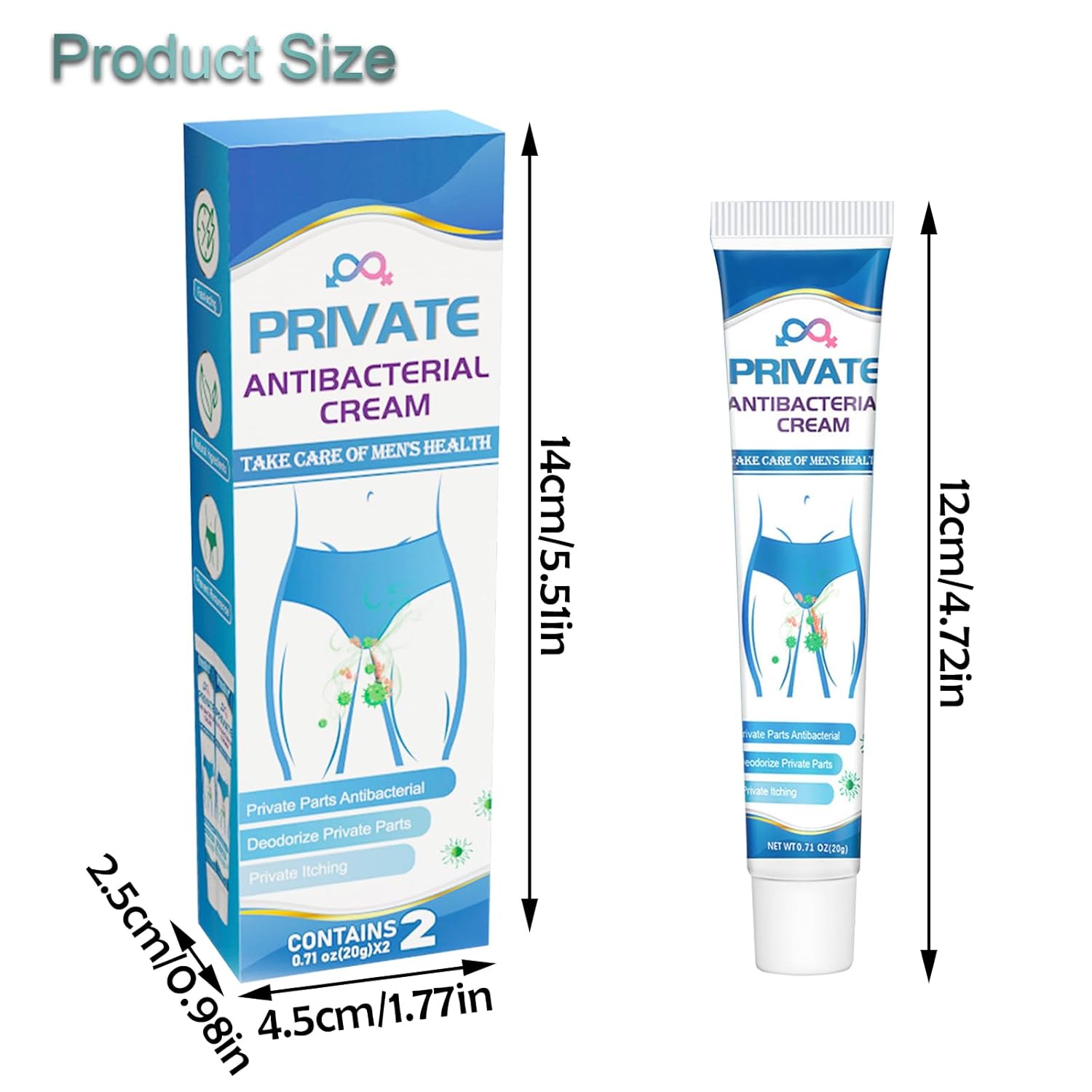 2er Pack Antibakterielle Intimcreme gegen Juckreiz, Antimykotische Creme für Männer & Frauen, Intimpflege für schnelle Linderung & Geruchskontrolle – Bild 3