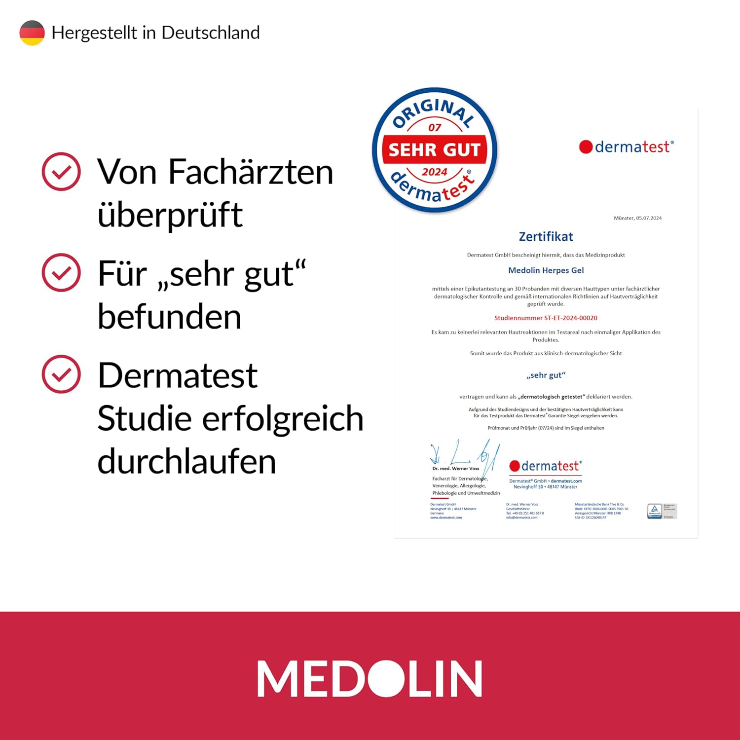 Medolin Herpes-Gel – Herpes-Creme gegen Fieberbläschen – wissenschaftlich bestätigte Wirkung – dermatologisch getestete Herpes-Salbe für gesunde Lippen – Lippenherpes-Creme, 8 ml – Bild 5