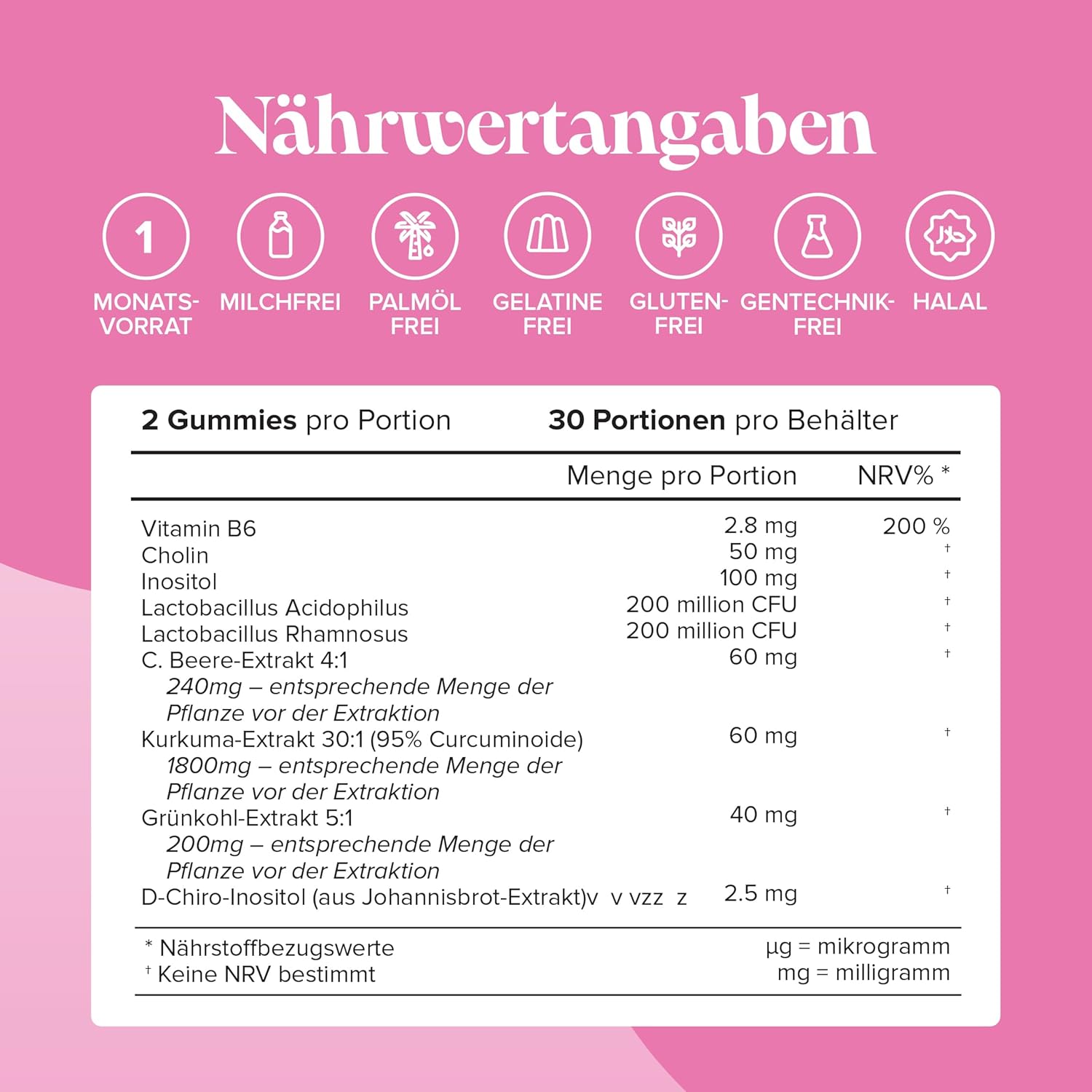 Endo-Gummis – Myo-Inositol & D-Chiro-Inositol (40:1), Vitamin B6, Kurkuma und Probiotika – Vitamine für Frauen mit Endometriose – Hormonelles Gleichgewicht und Intimgesundheit – 60 vegane Gummibärchen – Novom – Bild 3