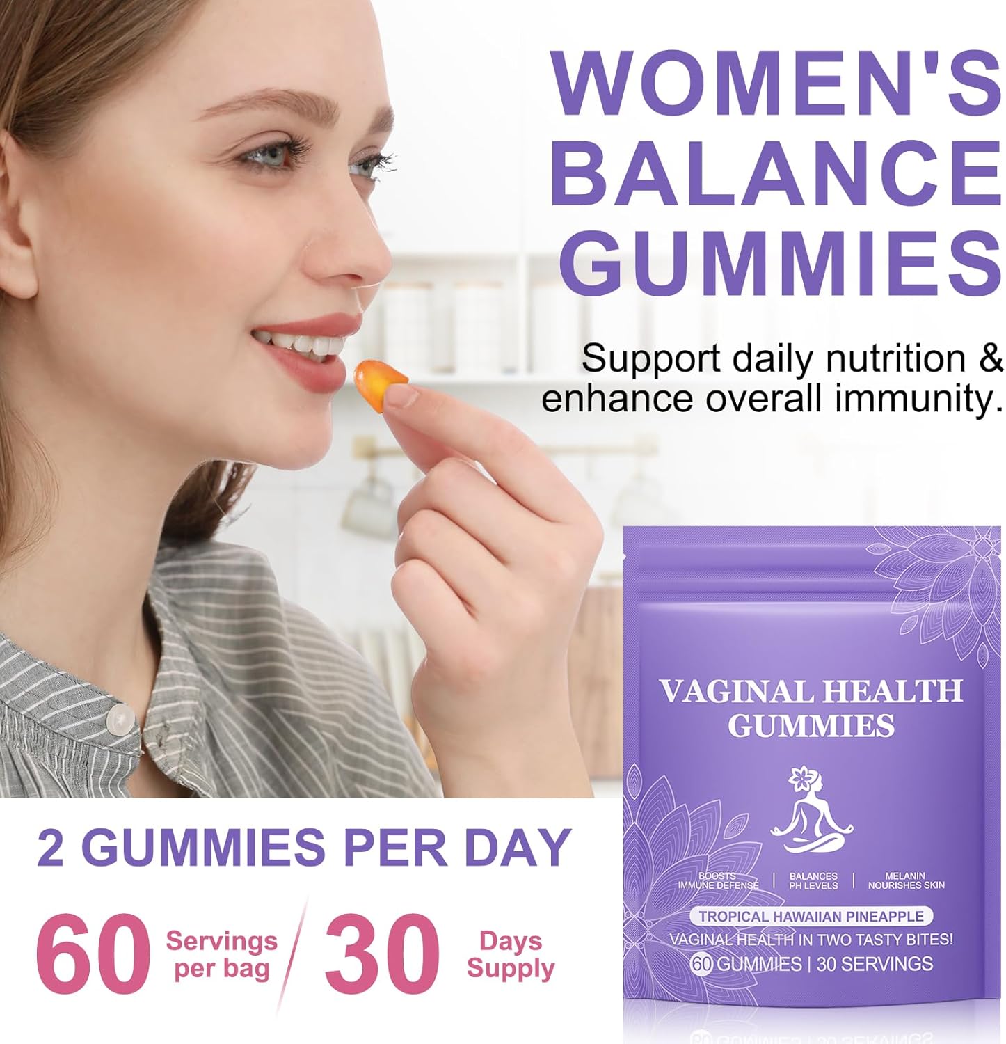 Premium Feminine Balance Gummies, 60 Stück, Femipure Gummies, vegan und glutenfrei, PH-Balance für Frauen, Nahrungsergänzungsmittel für die Vaginalgesundheit von Frauen, Unterstützung des Immunsystems – Bild 10