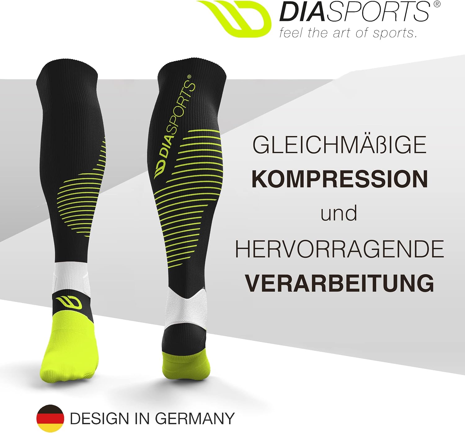 Runstars Kompressionssocken für Sport, Laufen, Marathon und Triathlon, Premium-Kompressionssocken mit gleichmäßiger Kompression und verstärkter Ferse für Männer und Frauen – Bild 2