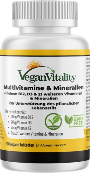 Vegane Multivitamine und Mineralien...