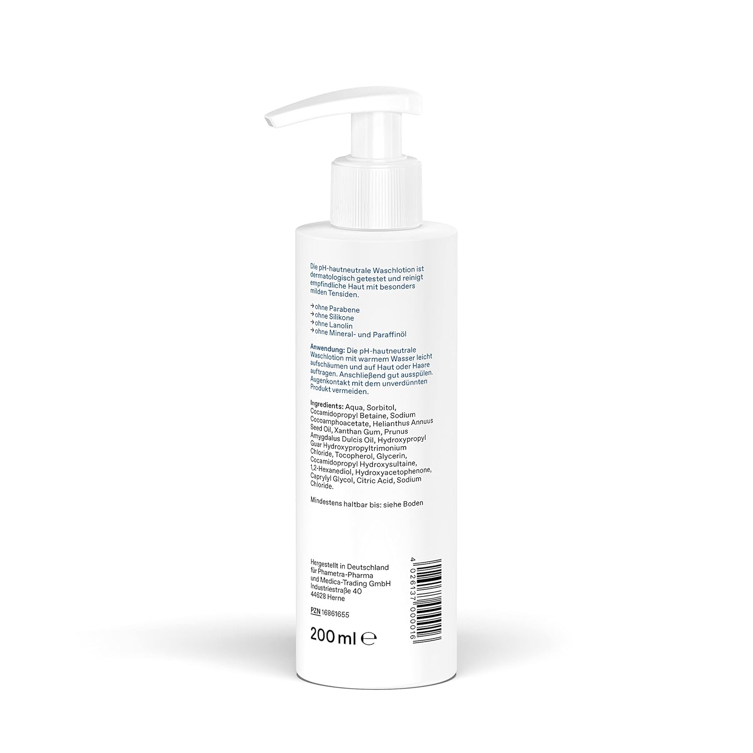 PHAMETRA pH-neutrale Waschlotion | Medizinische Hautpflege | Milde Reinigung für empfindliche Haut | Keine Duft- und Farbstoffe | pH-Wert 5,5 | Frei von Mikroplastik | 3 x 200 ml – Bild 2
