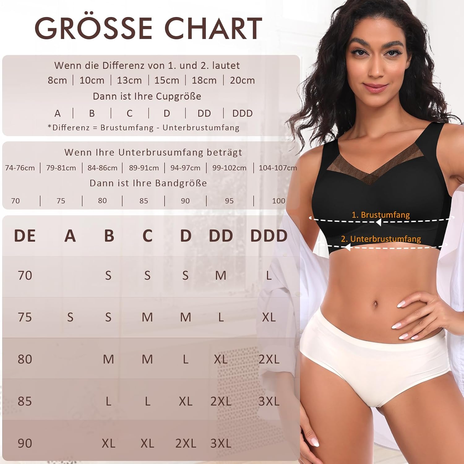 Damen-BH ohne Bügel, nahtloser, bequemer BH, weicher, glatter BH, Bustier, bügelloser BH, Komfort, weicher BH, T-Shirt-Bralette, gepolstert – Bild 6