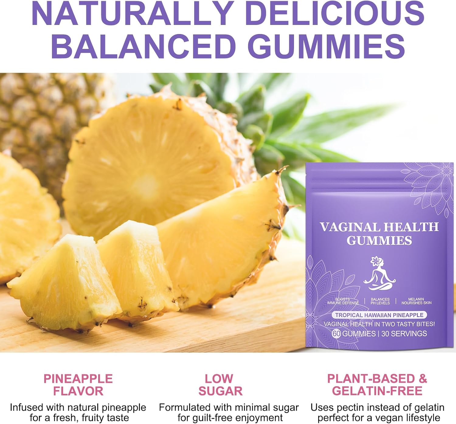 Premium Feminine Balance Gummies, 60 Stück, Femipure Gummies, vegan und glutenfrei, PH-Balance für Frauen, Nahrungsergänzungsmittel für die Vaginalgesundheit von Frauen, Unterstützung des Immunsystems – Bild 6