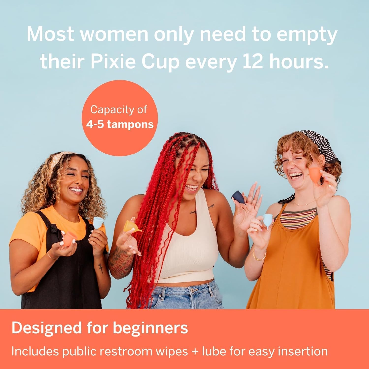 2 Pixie-Menstruationstassen – Keine Metalle und Giftstoffe – Platzieren Sie 1 der weichsten wiederverwendbaren Tassen – 12 Stunden Tragezeit – 100 % medizinisches Silikon – Tampon-Alternative – Kaufen Sie 1, wir spenden 1 (Set) – Bild 4