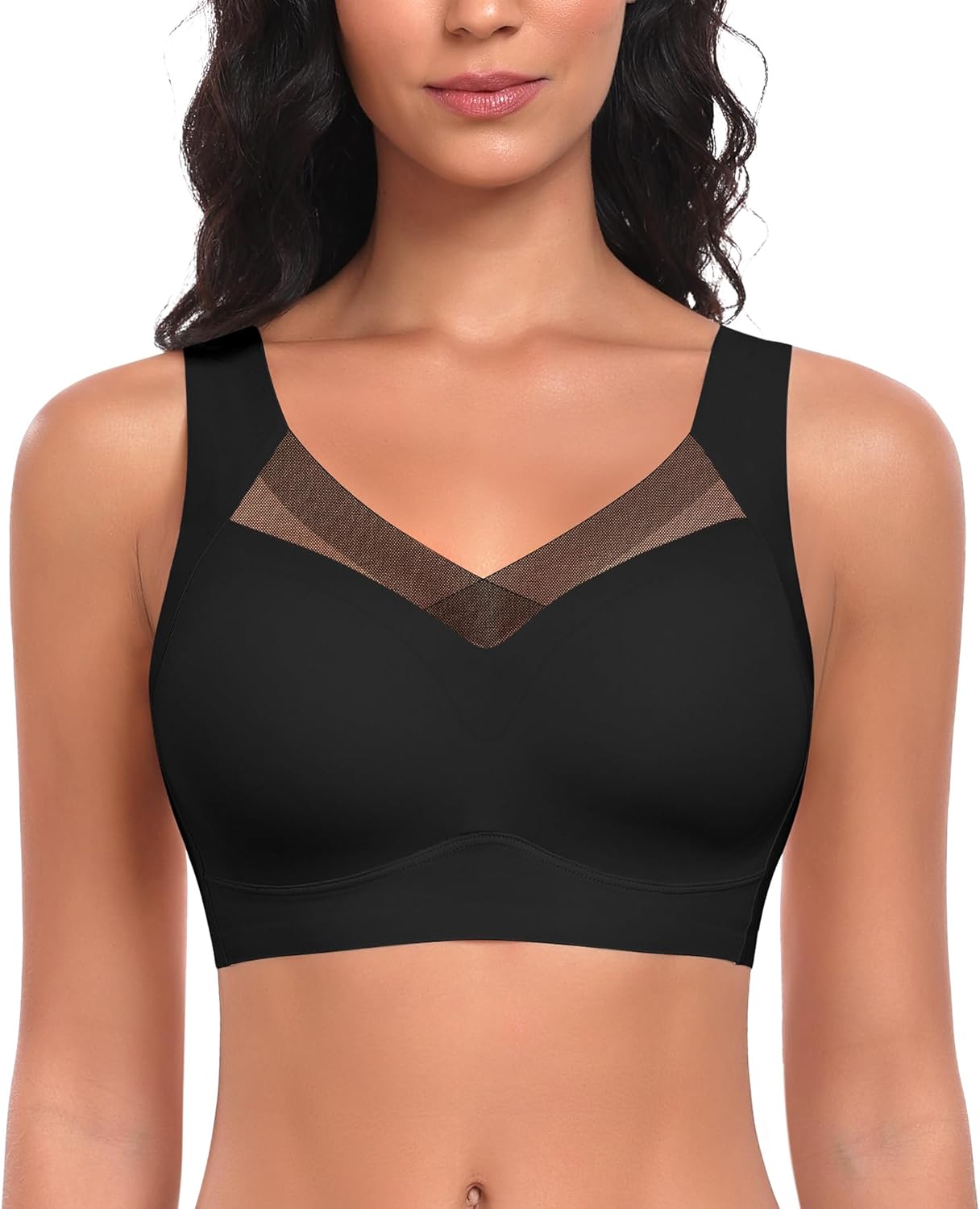 Damen-BH ohne Bügel, nahtloser, bequemer BH, weicher, glatter BH, Bustier, bügelloser BH, Komfort, weicher BH, T-Shirt-Bralette, gepolstert