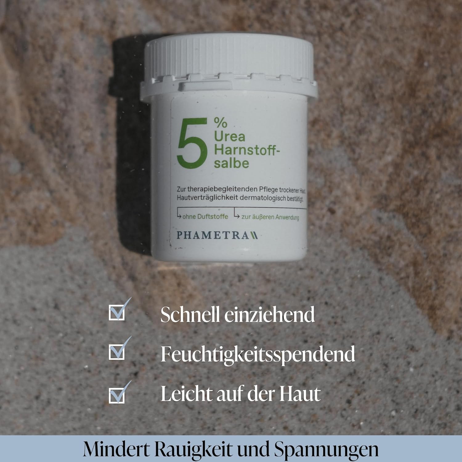 Phametra Urea Harnstoffsalbe 5 % | Medizinische Hautpflege | Feuchtigkeitscreme für trockene und empfindliche Haut | Körperpflege ohne Duftstoffe | 250 g – Bild 5